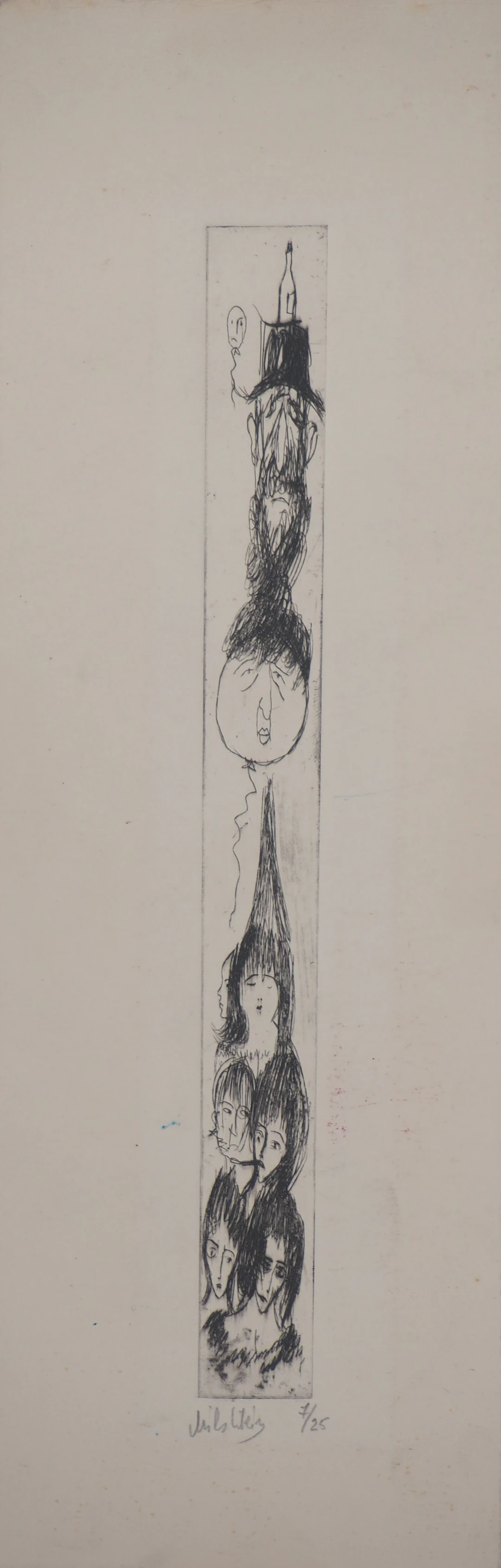 Zwy Milshtein - Portrait de famille - Gravure originale signée