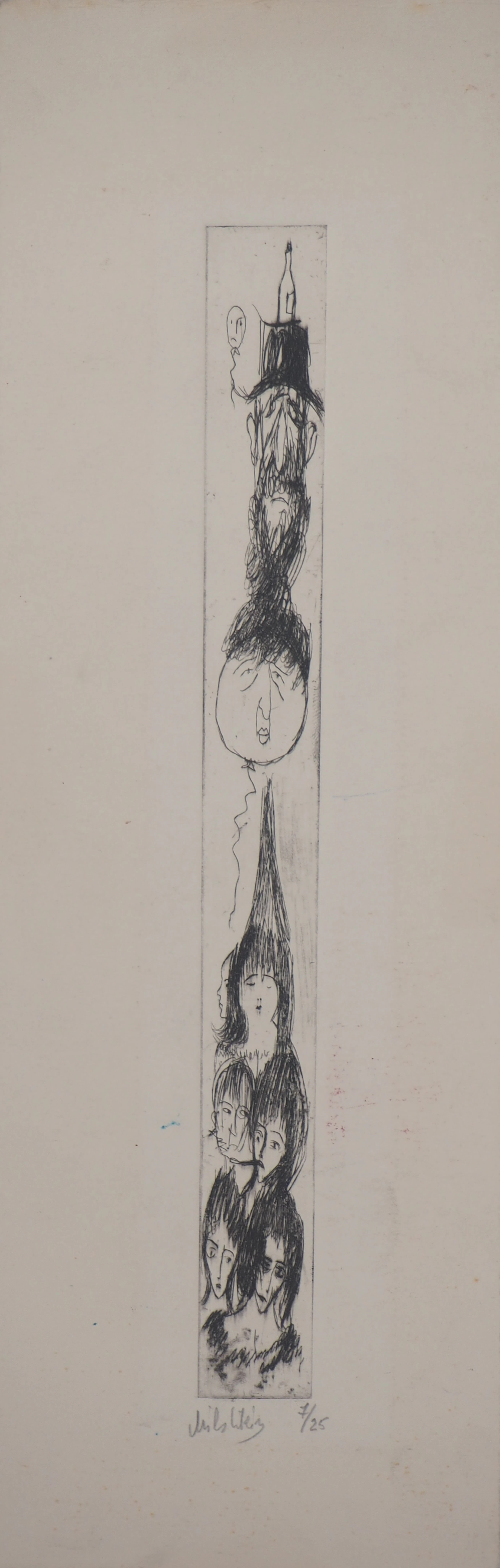 Zwy Milshtein - Portrait de famille - Gravure originale signée