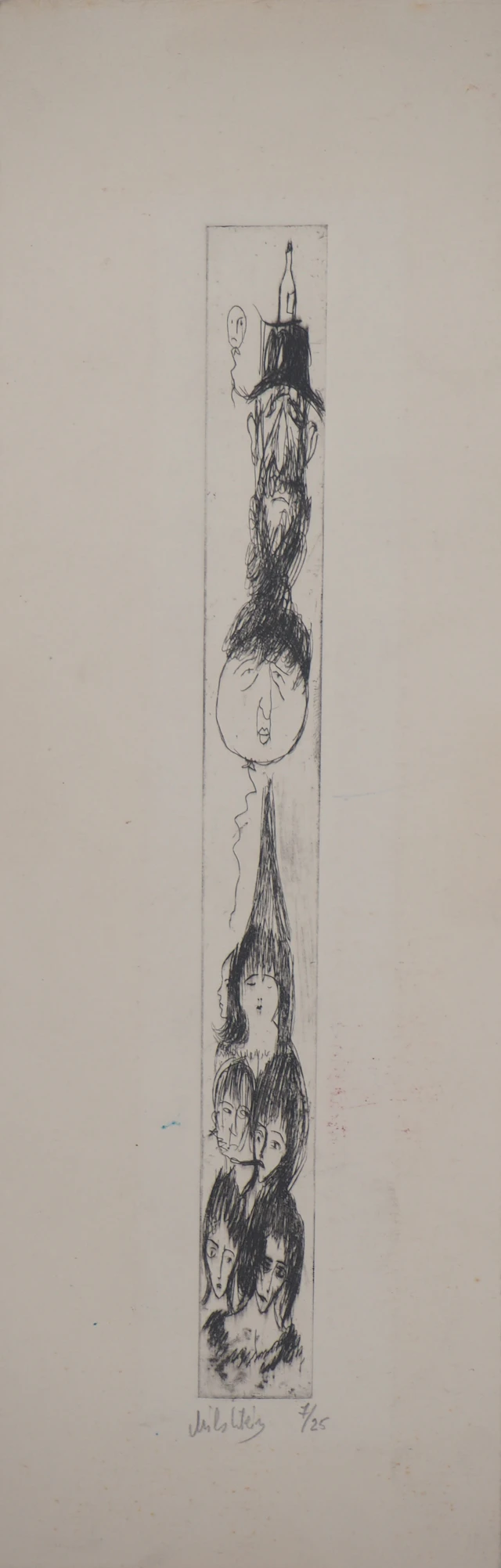 Zwy Milshtein - Portrait de famille - Gravure originale signée