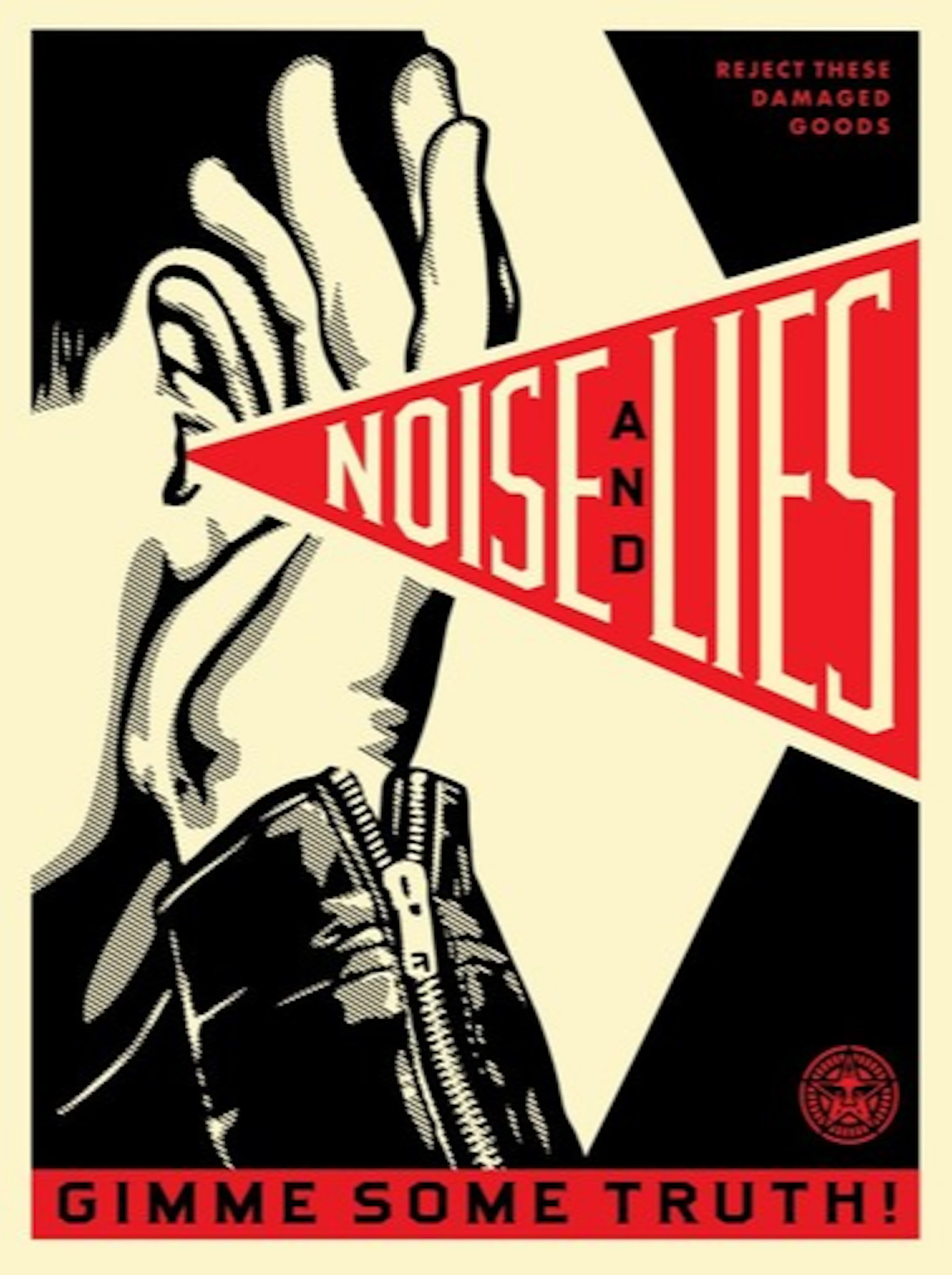 Shepard FAIREY (Obey) - Noises and Lies Cream, 2018 - Sérigraphie