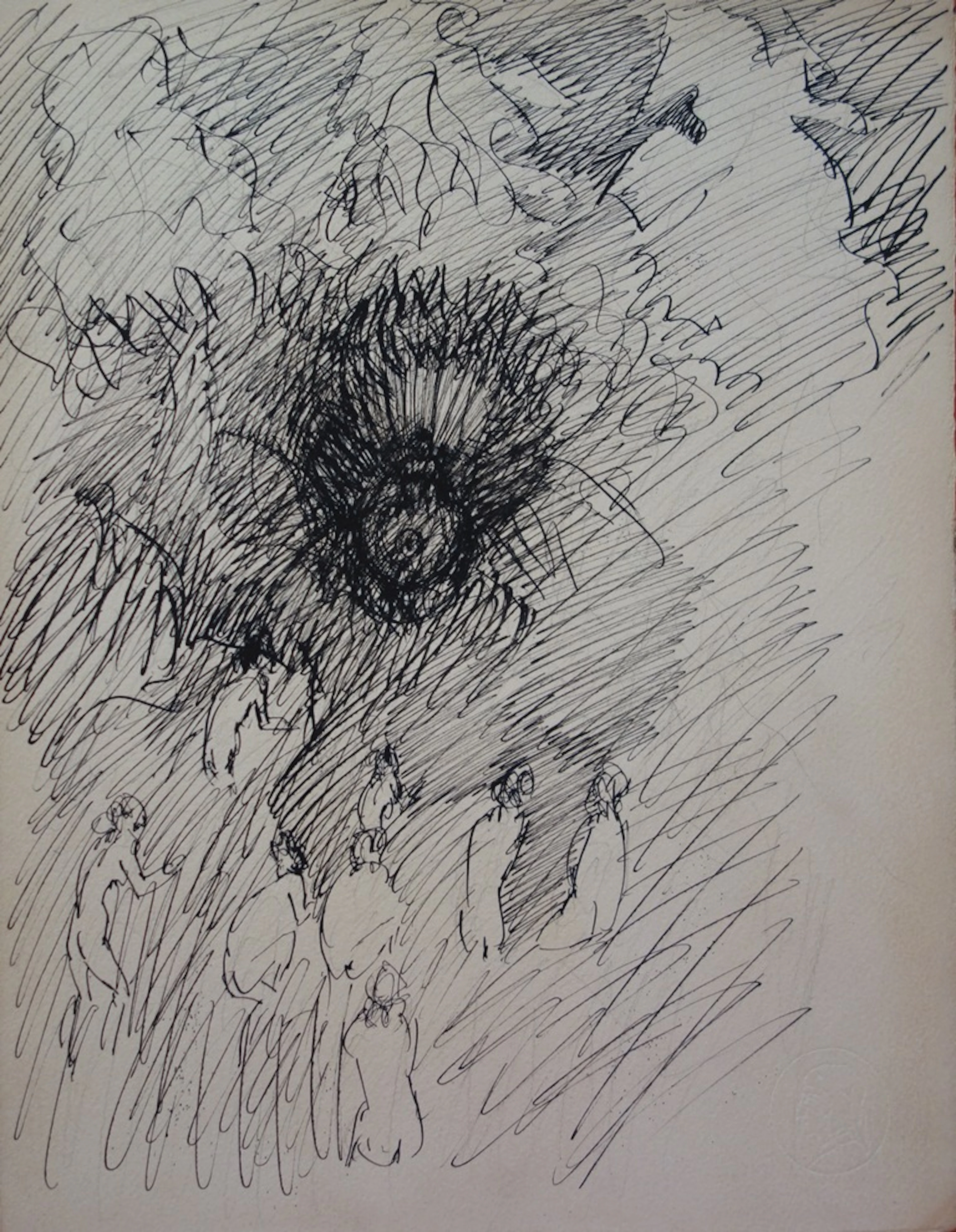 Edouard GOERG - Paysage fantastique - Dessin original signé