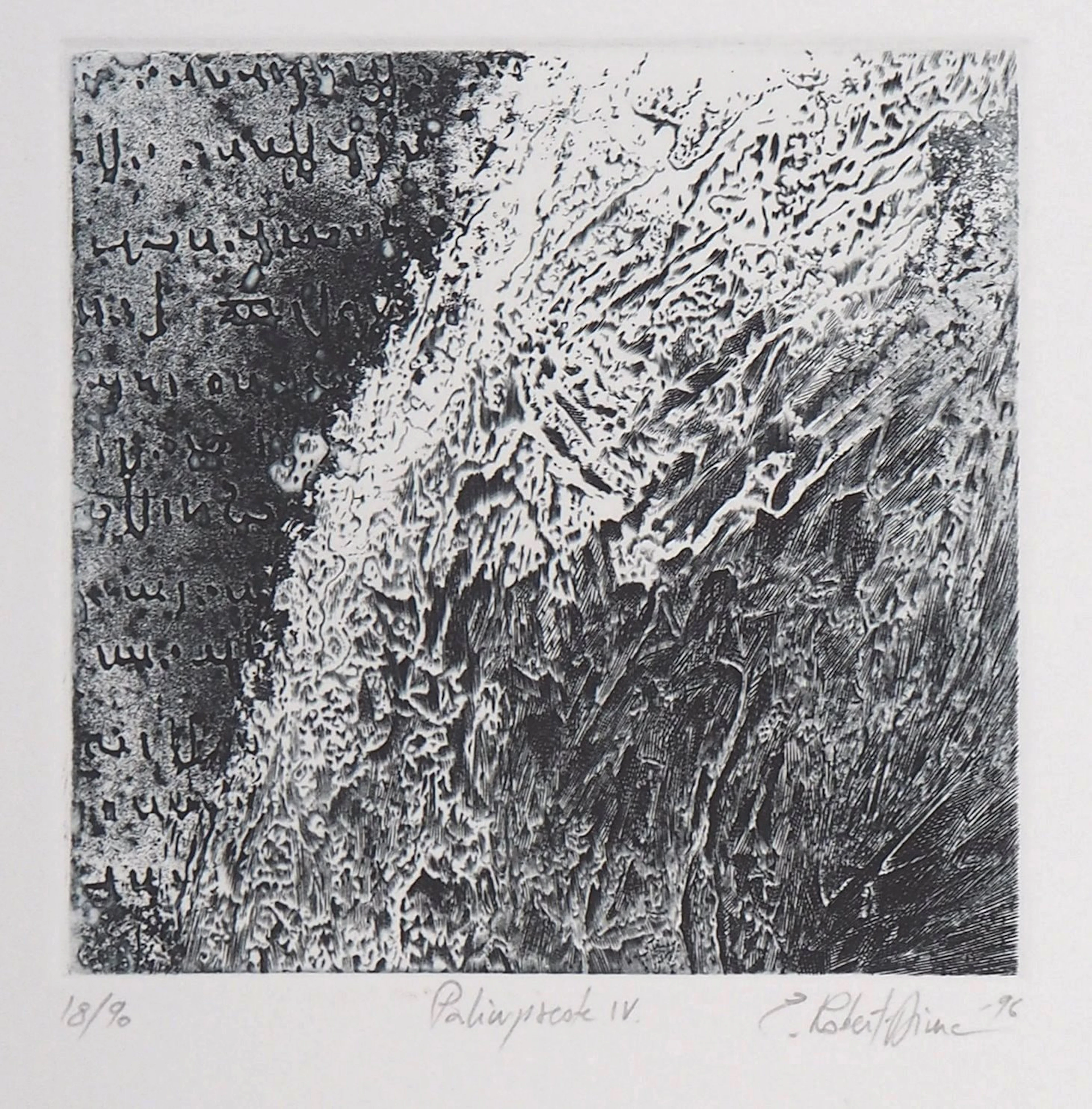 Eric ROBERT-AYME : Palimpseste giclé, 1996 - Gravure originale signée