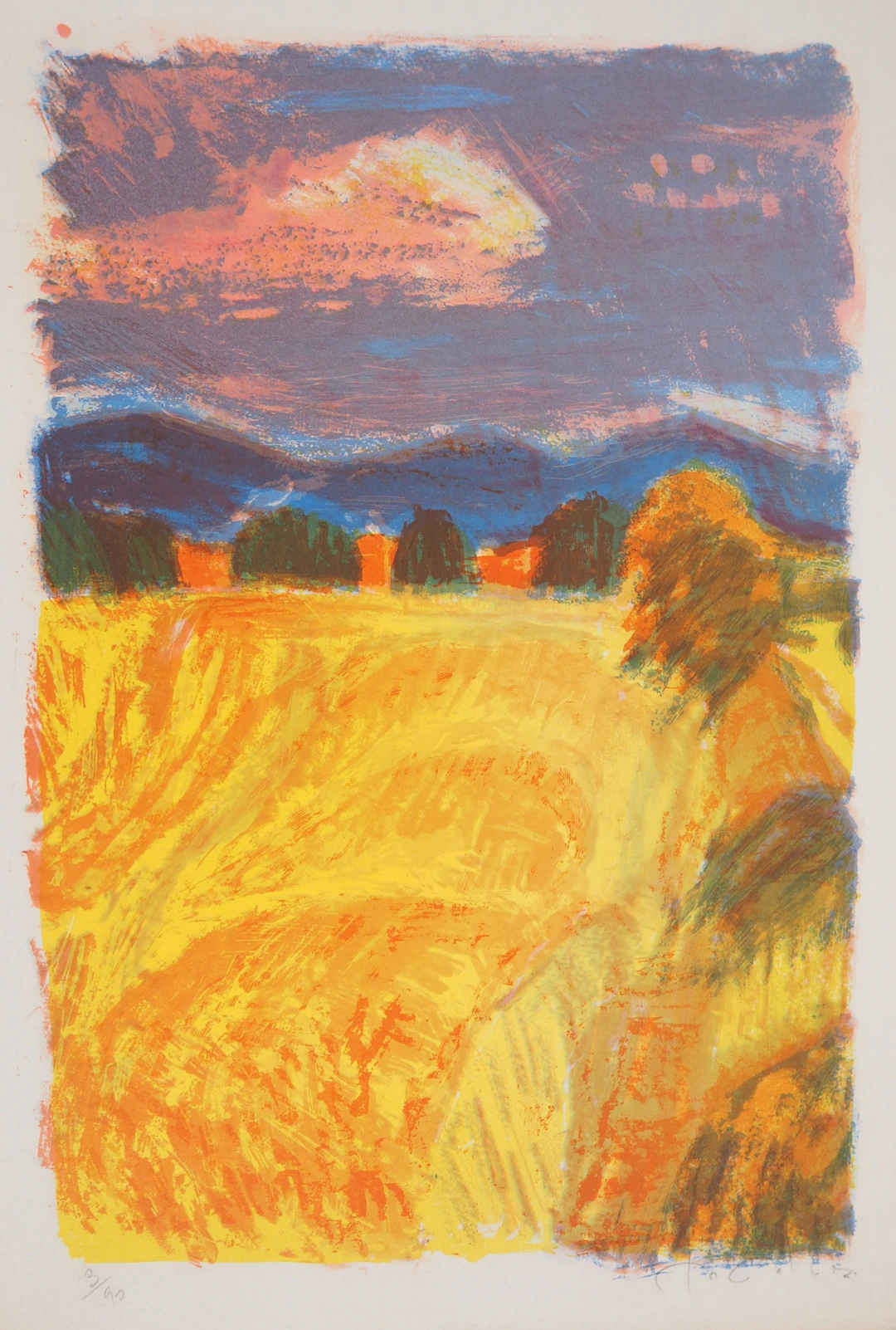 Roger MONTANE : L’été à la campagne - Lithographie originale signée