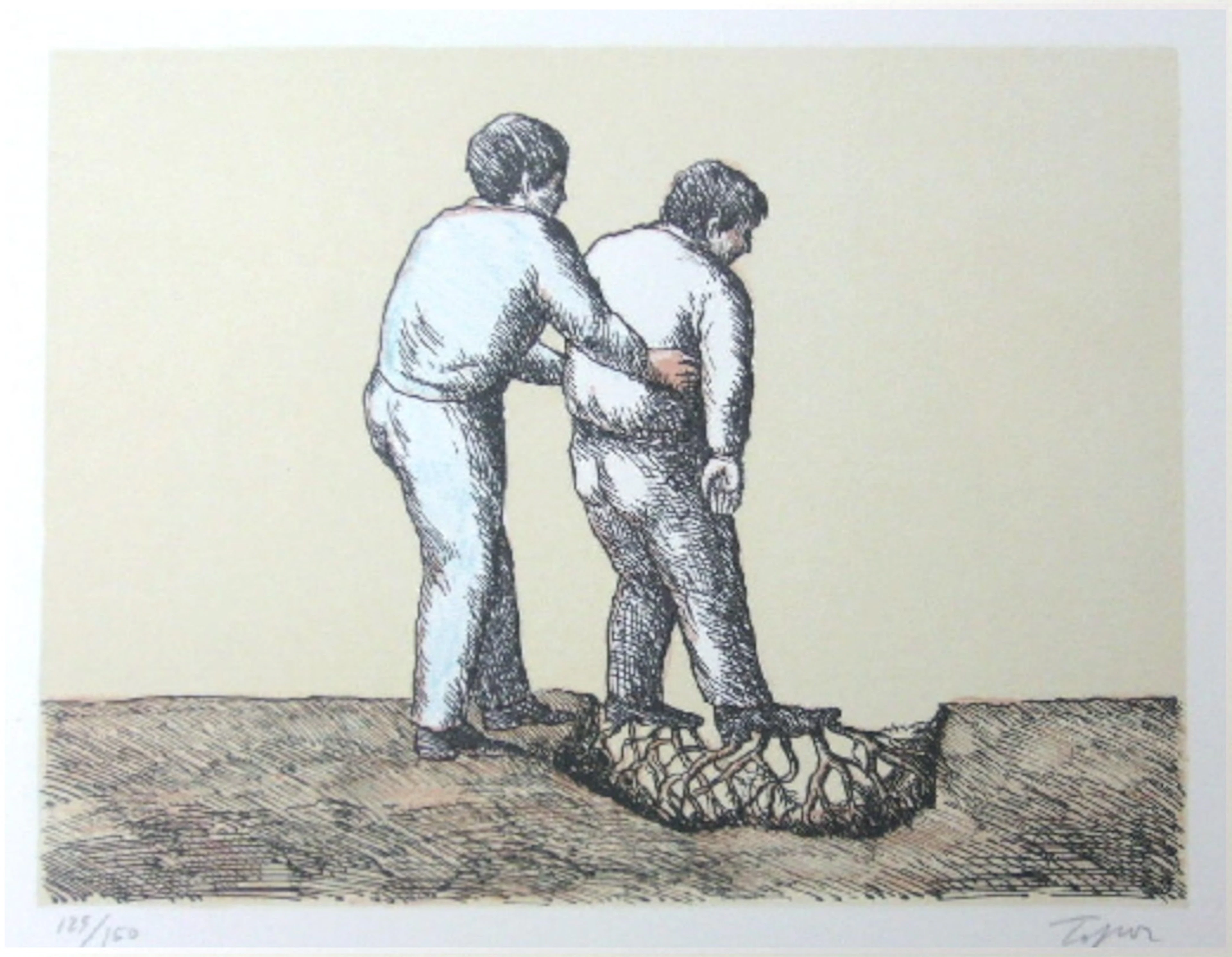 Roland Topor - L’homme deraciné, 1973 - Lithographie