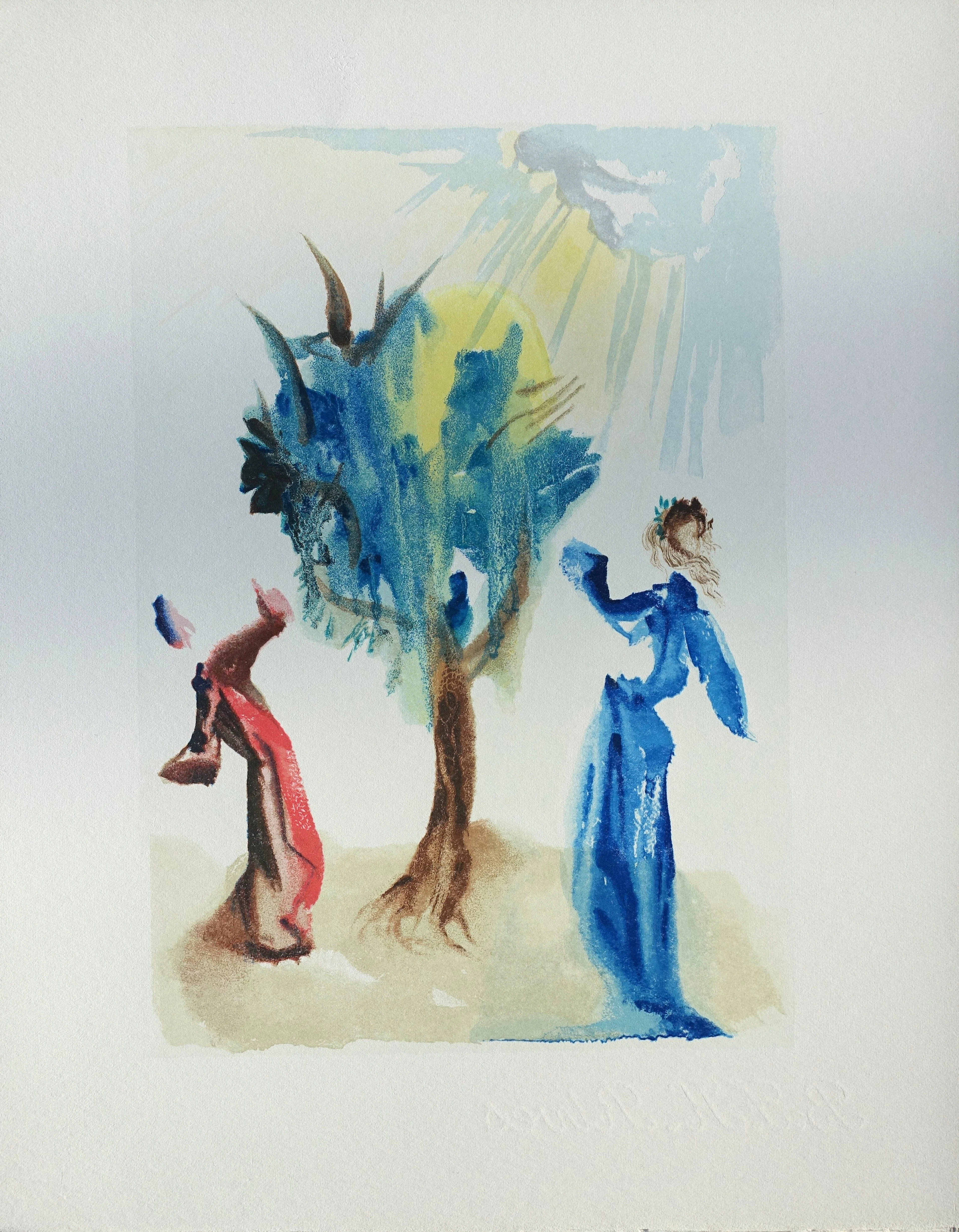 Salvador DALI : L’arbre du châtiment, Bois gravé original