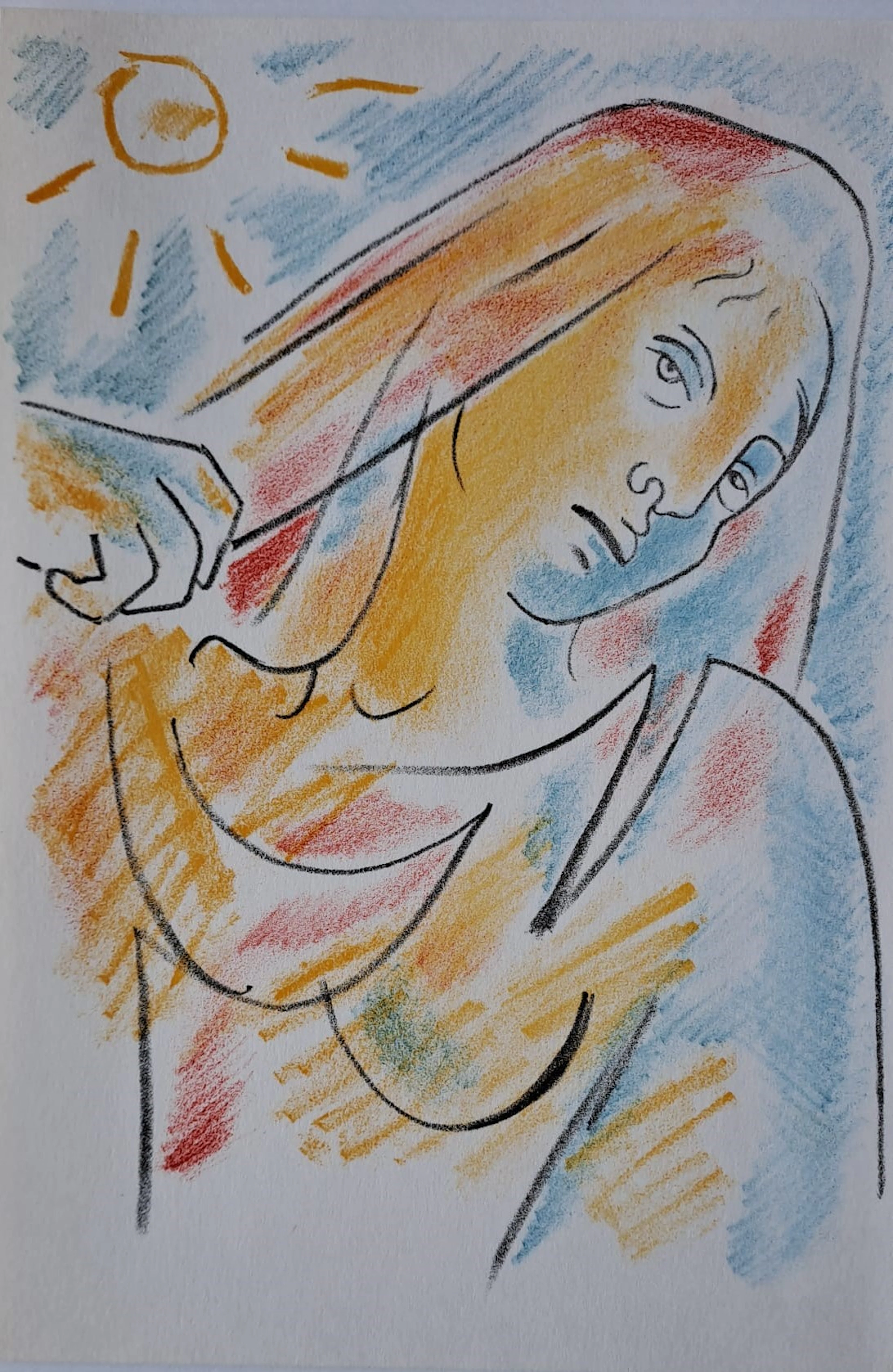 Jean Cocteau - Antigone - Lithographie originale en couleur