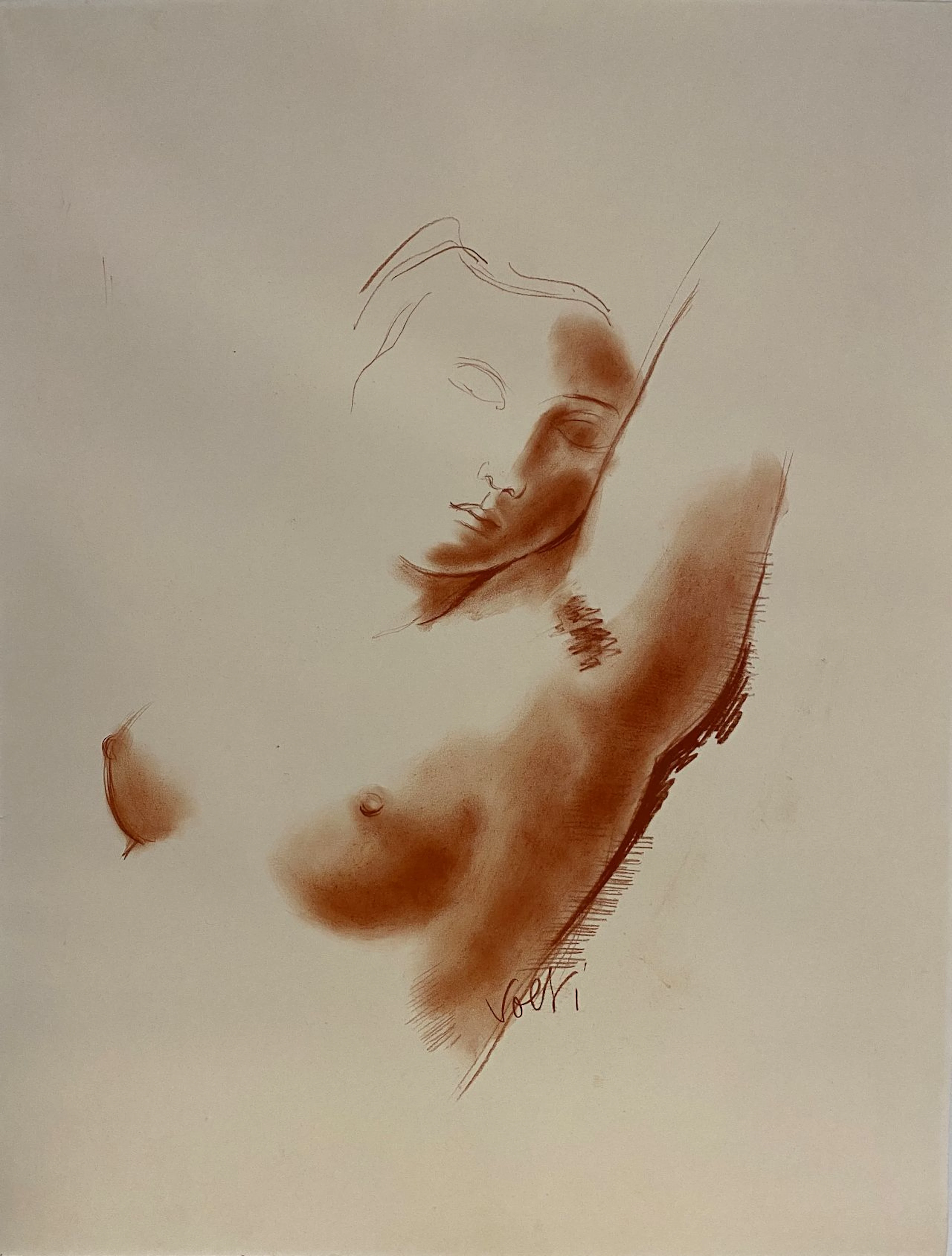Antoniucci VOLTI - Portrait de femme - Dessin signé