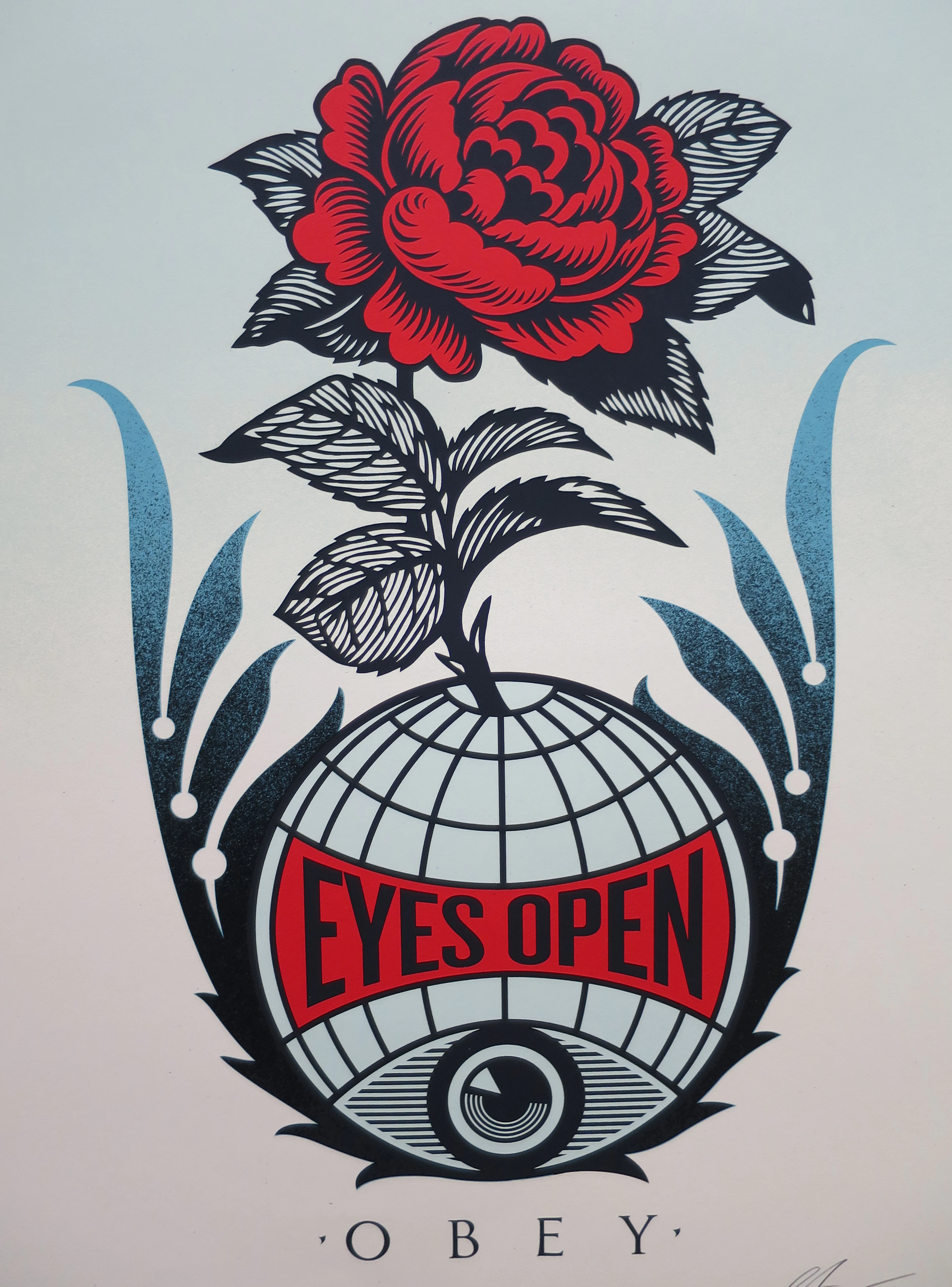 Shepard FAIREY (Obey) - Eyes Open, 2020 - Sérigraphie signée au crayon