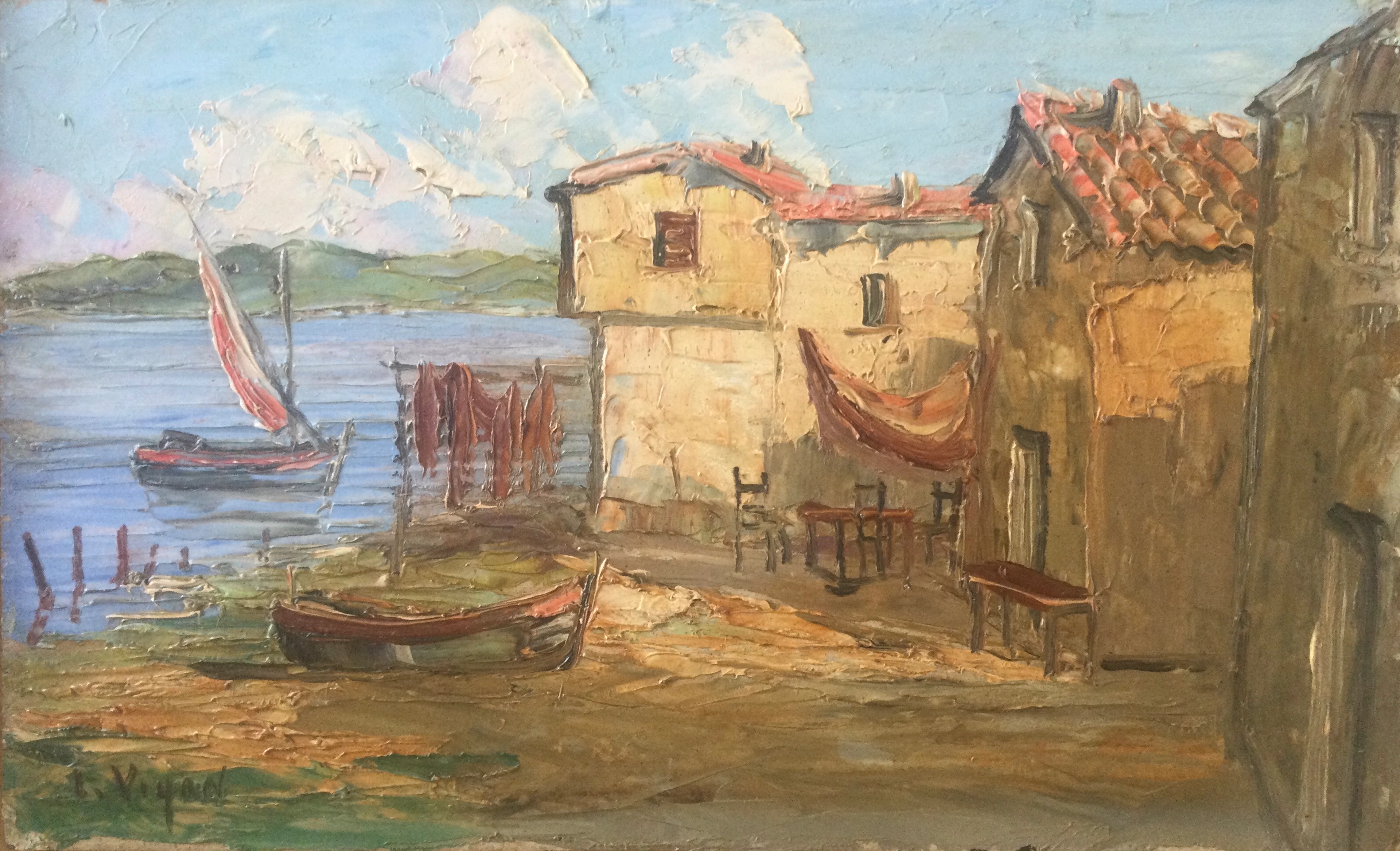 Louis Jacques LE VIGON - Martigues - Huile sur carton signée