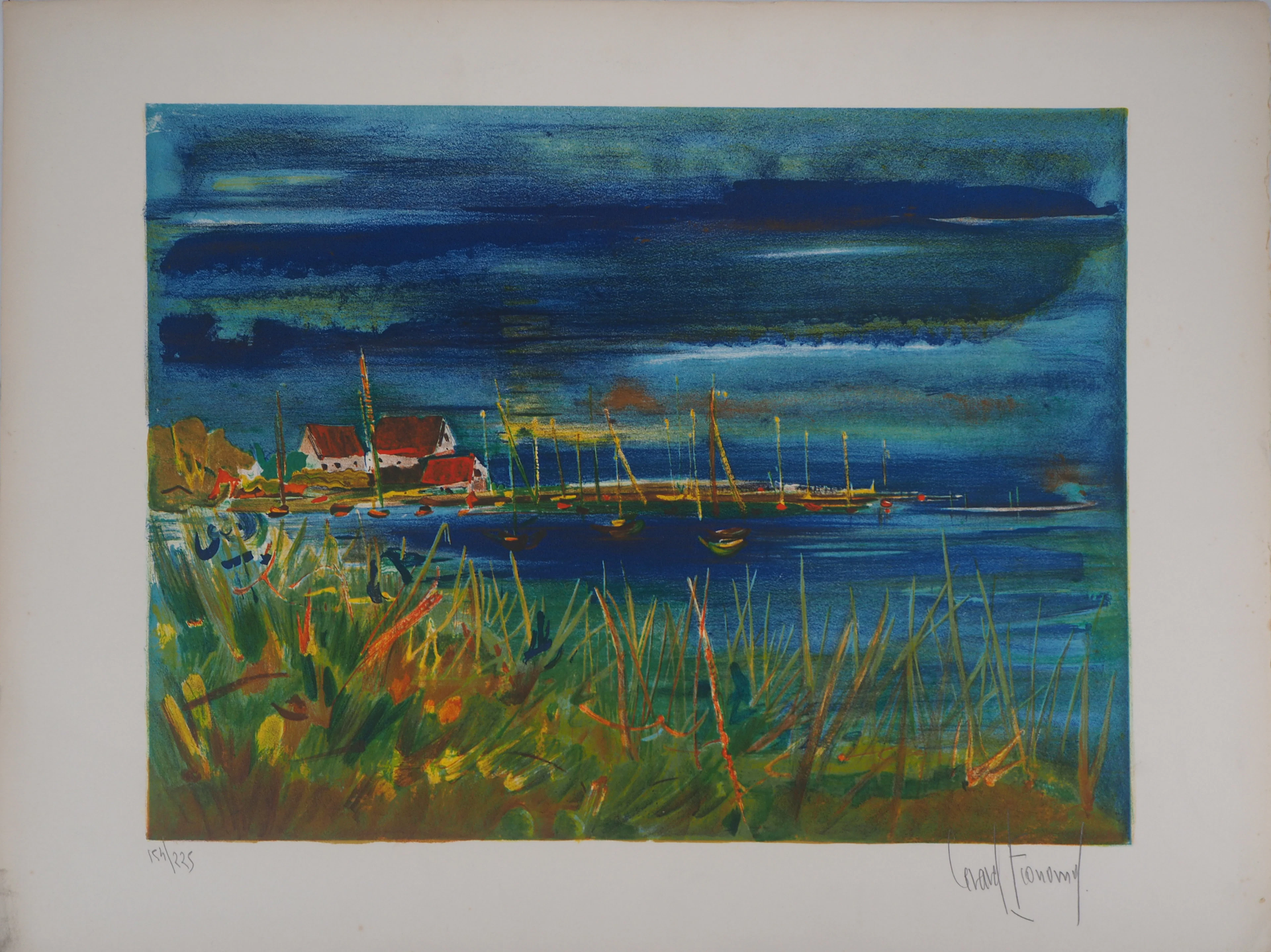 Gérard Fromand : Paysage marin - Sérigraphie originale signée