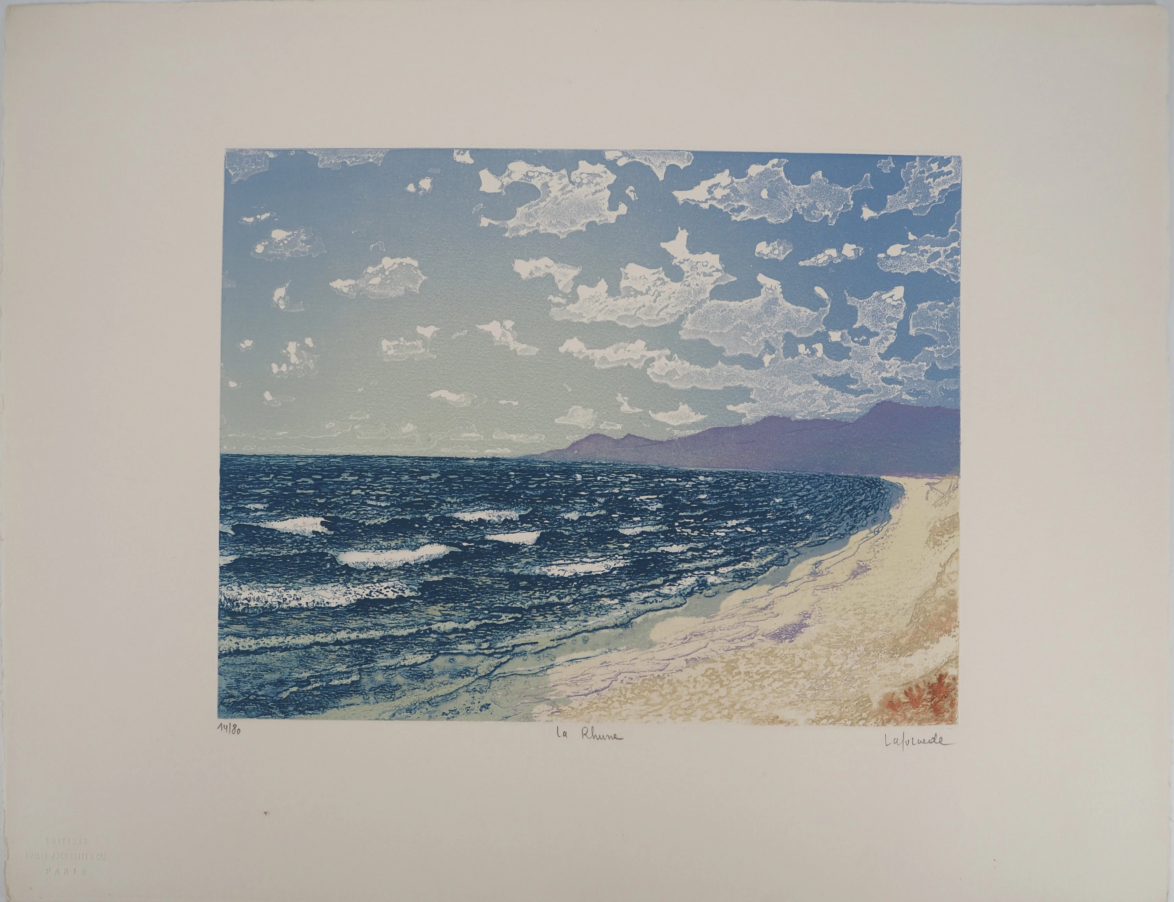 Roland LAFORCADE (1928), La Rhune - Gravure originale au carborundum
