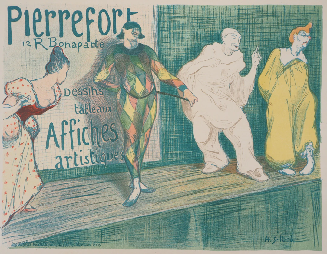 Henri Gabriel IBELS : Pierrots, 1897 - Lithographie originale signée
