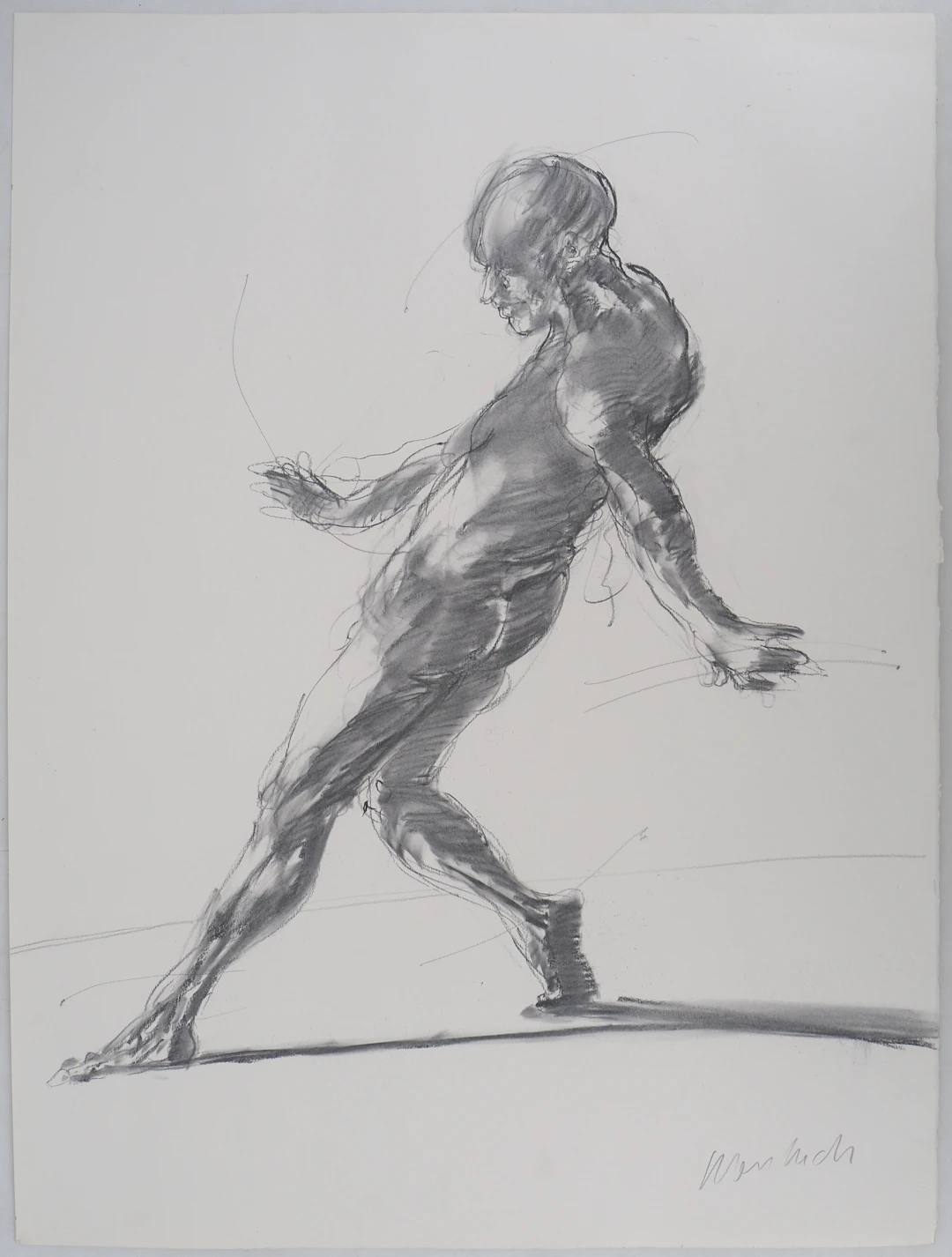 Claude Weisbuch : Etude du nu dansant - Dessin original signé