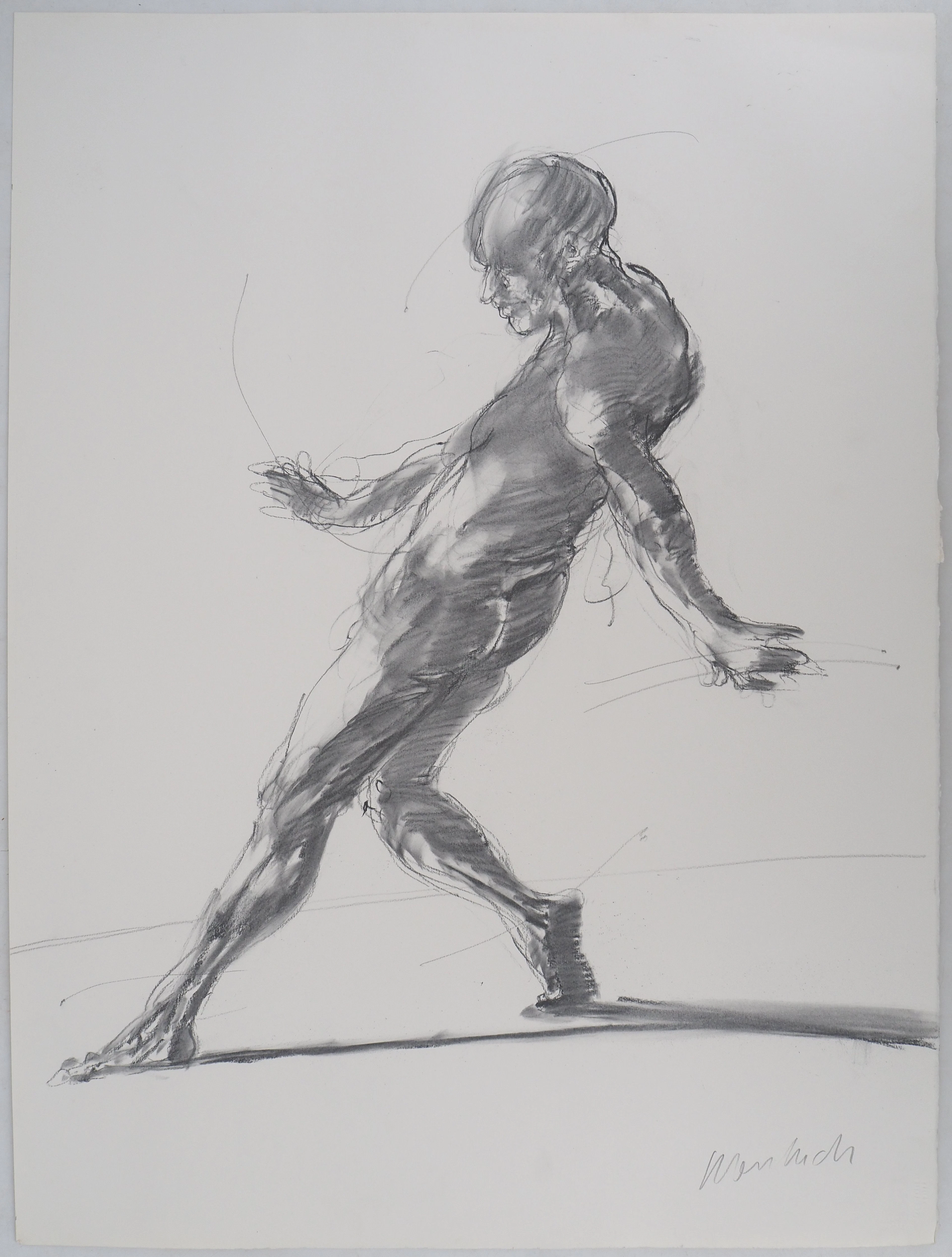 Claude Weisbuch : Etude du nu dansant - Dessin original signé