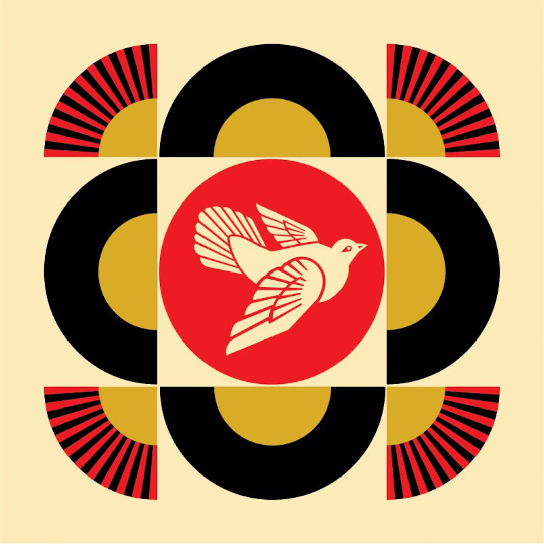Shepard FAIREY (Obey) - Dove Geometric White - Sérigraphie signée au crayon