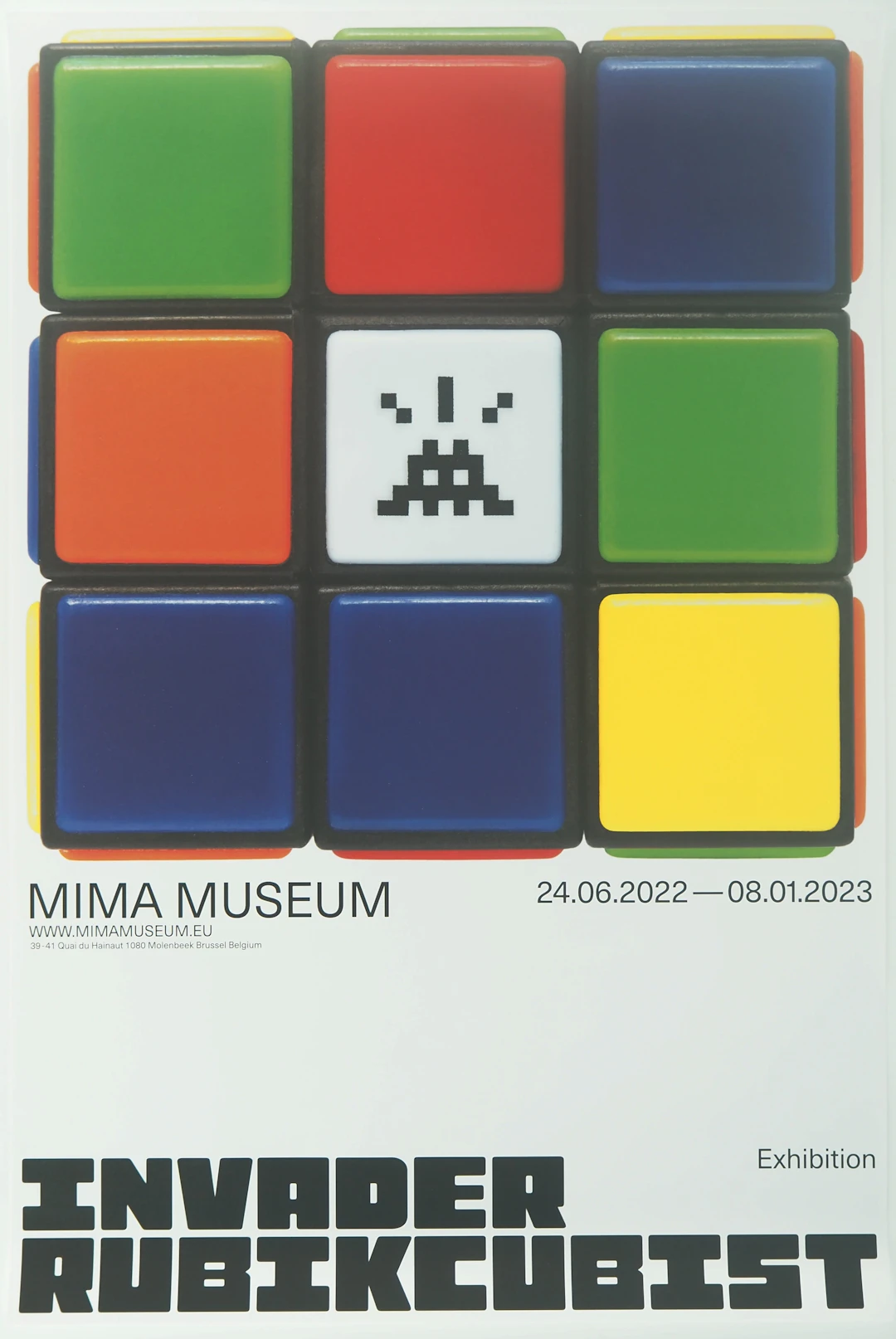 SPACE INVADER : RUBIK’s cube - Affiche originale en couleurs