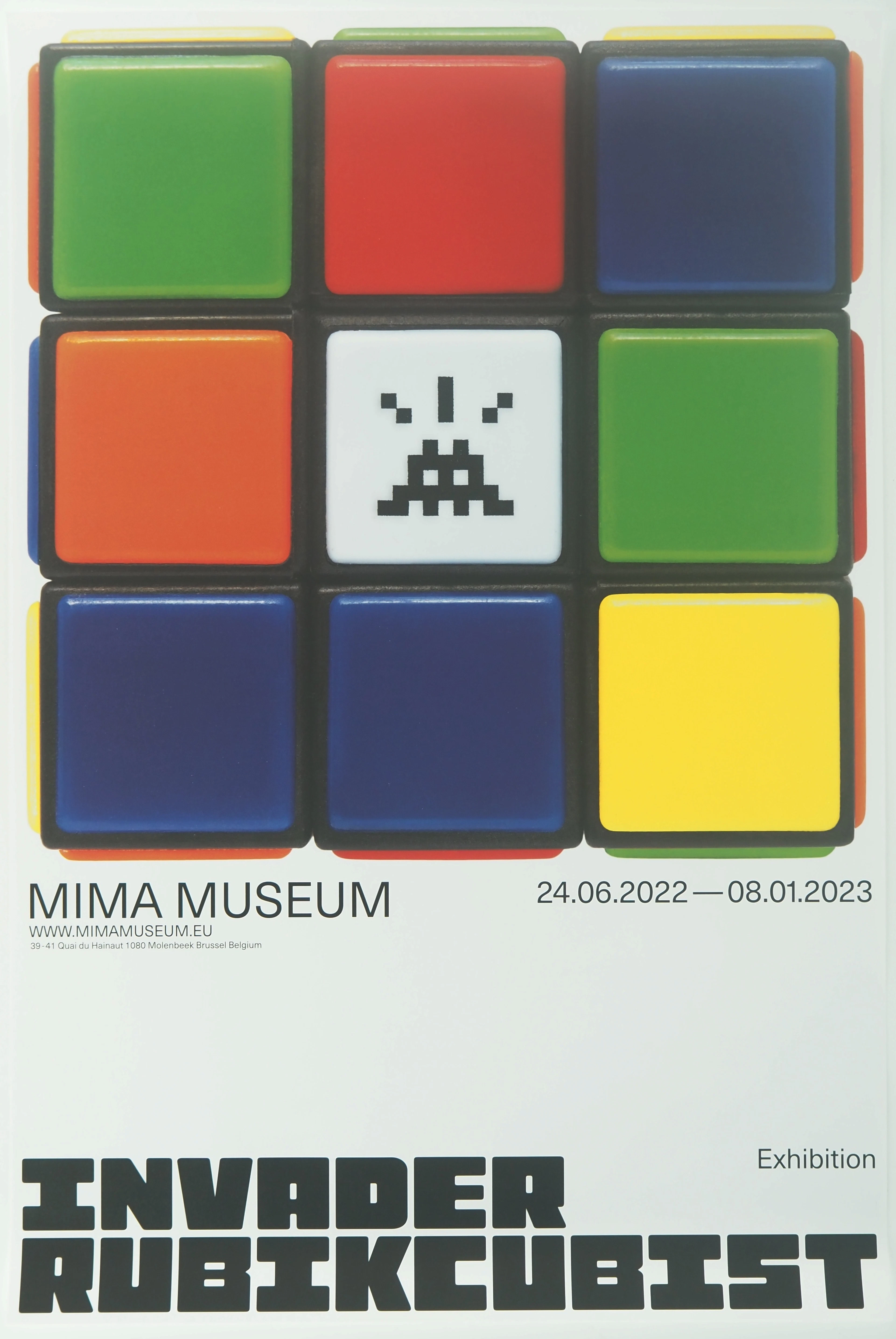 SPACE INVADER : RUBIK’s cube - Affiche originale en couleurs