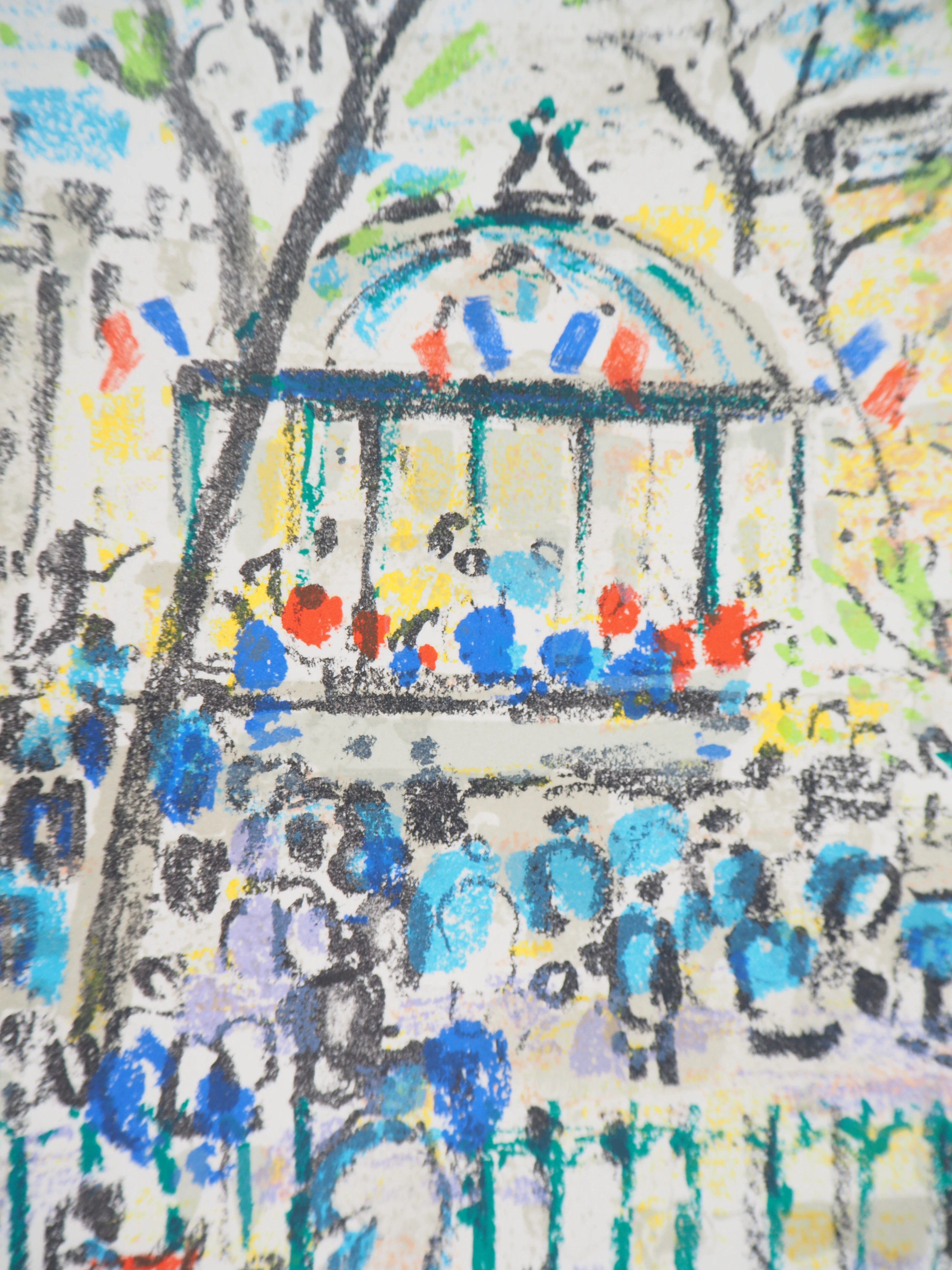 Robert SAVARY : Paris, le Kiosque place de la Nation - Lithographie