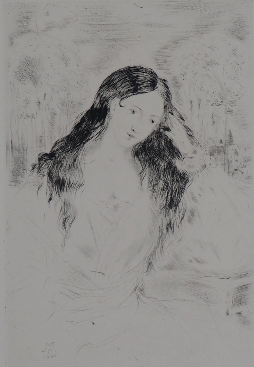 Michel CIRY - Portrait d’une jeune fille, 1946 - Gravure originale signée