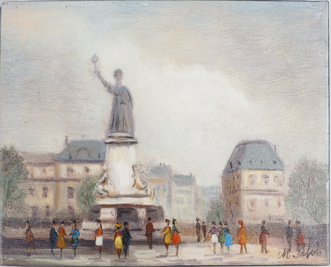 Michel PABOIS - Paris, Place de la République - Huile sur toile originale