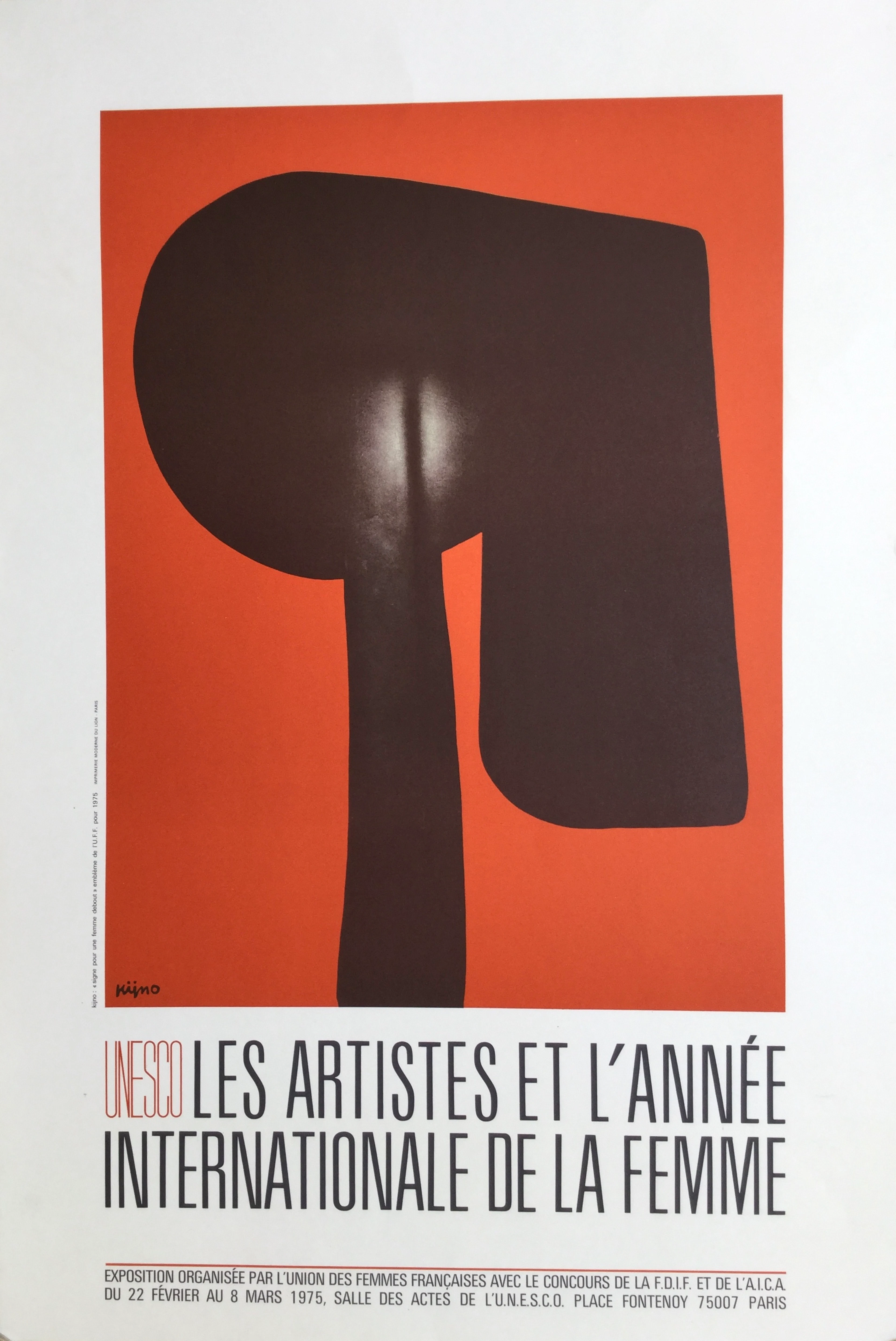 Ladislas KIJNO - Signe pour une femme debout ,1975 - Affiche signée