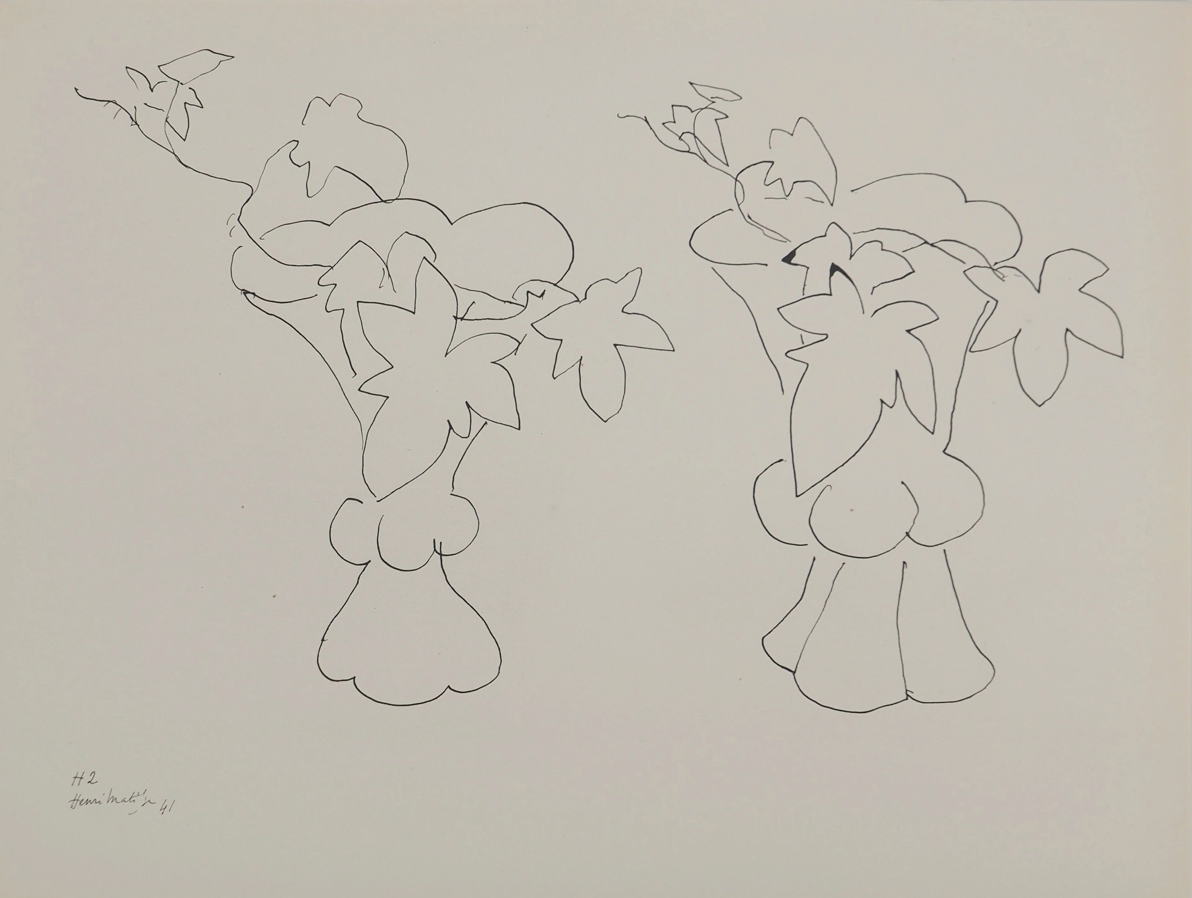Henri MATISSE : Bouquets de fleurs, Lithographie signée