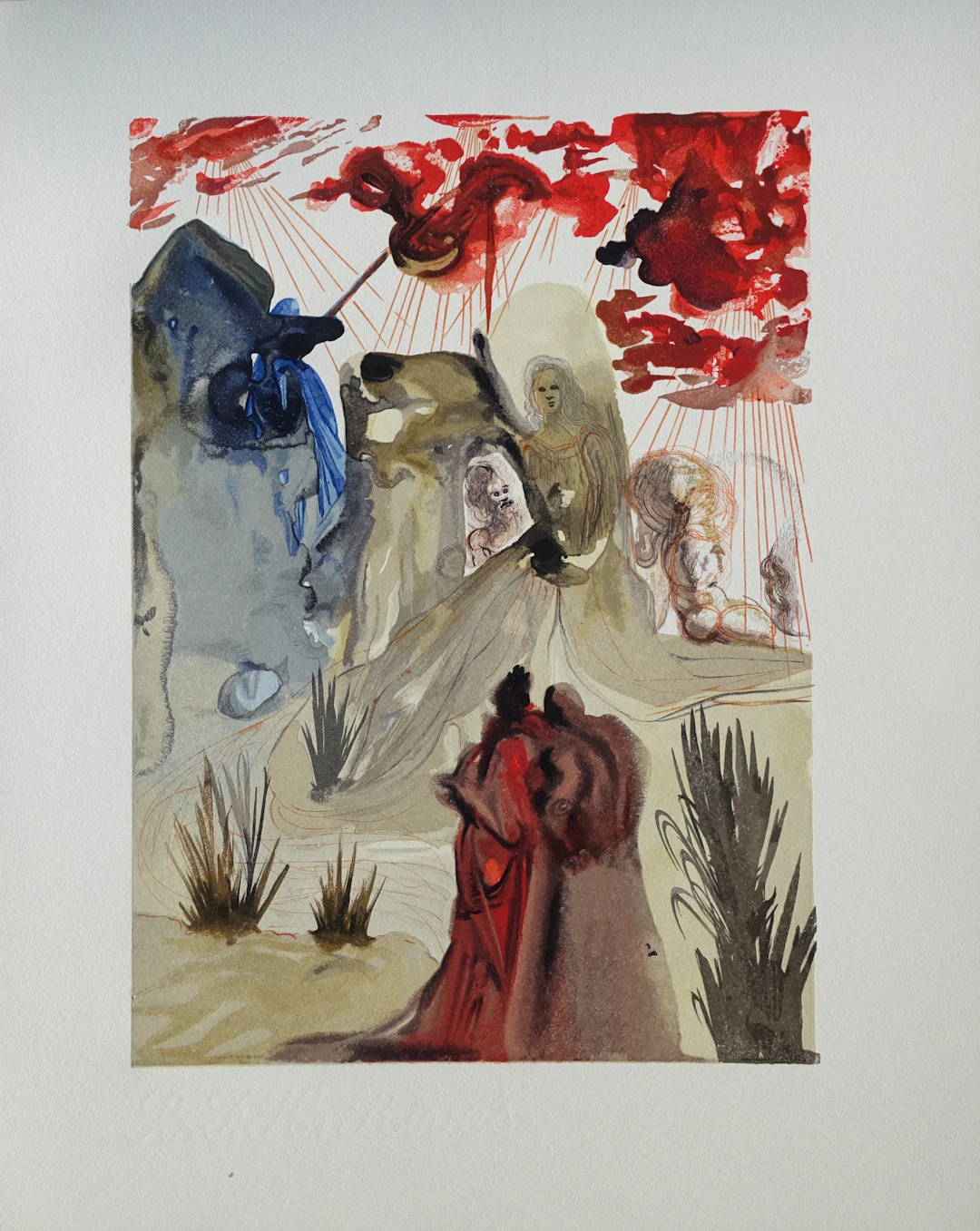 Salvador DALI : La forêt divine, Bois gravé original