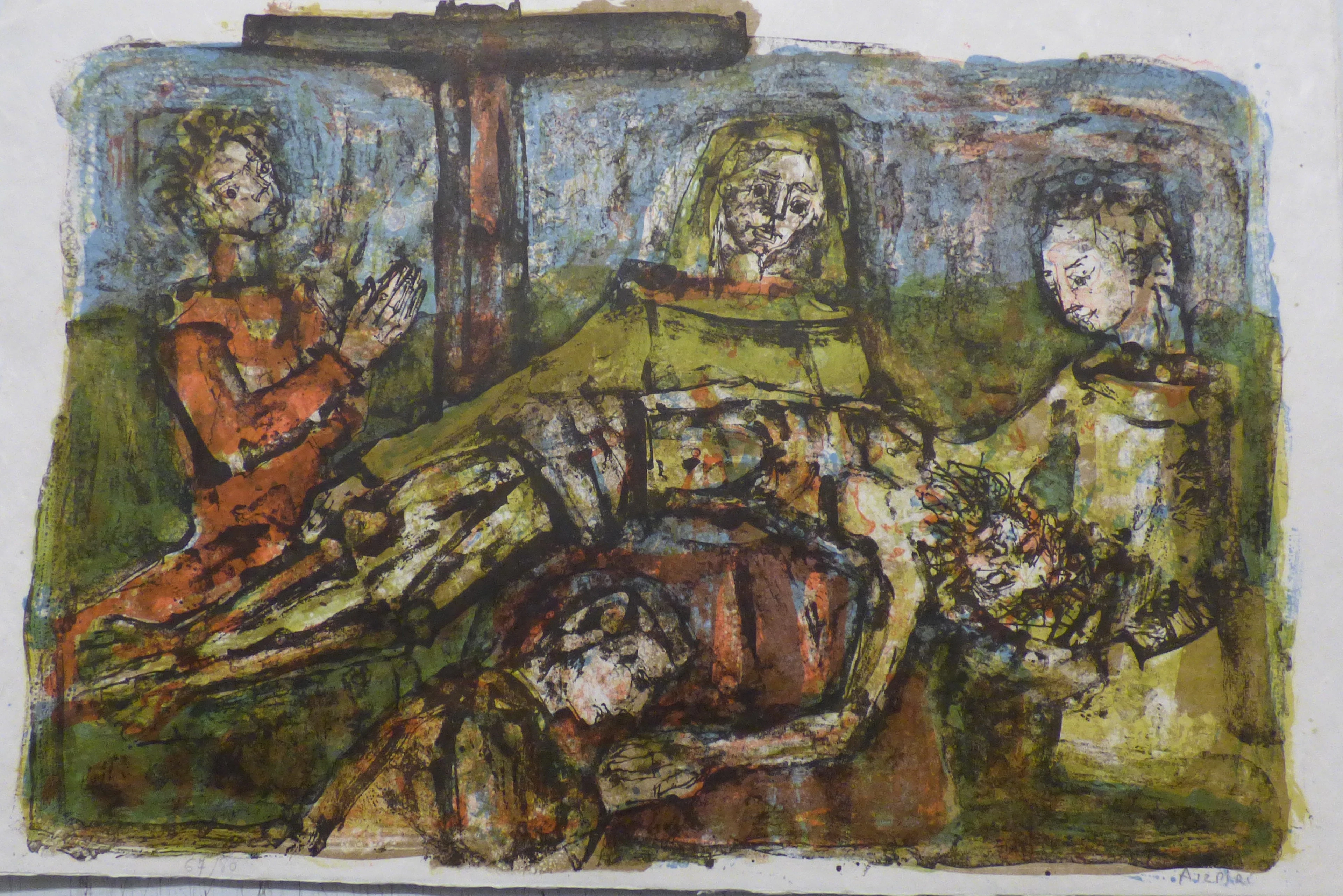 Paul AIZPIRI - Jésus, la descente de croix, 1980 - Lithographie originale