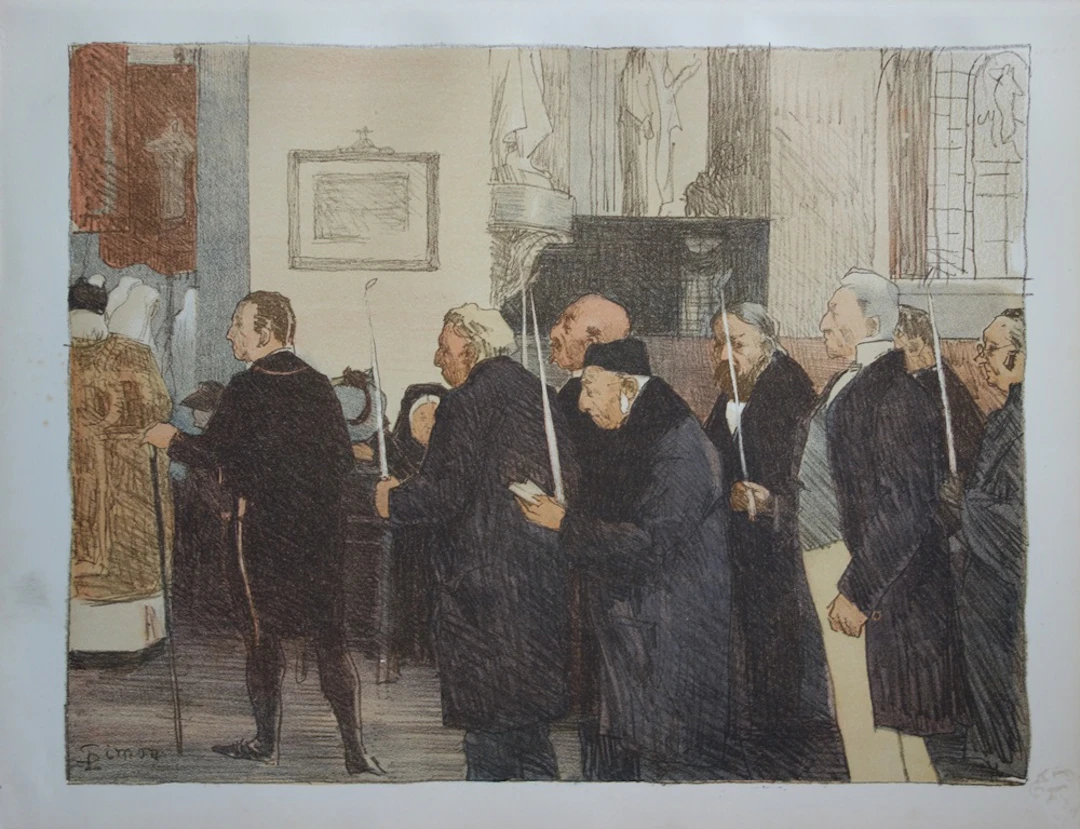 Lucien Simon - Les Marguilliers, 1897 - Lithographie originale signée