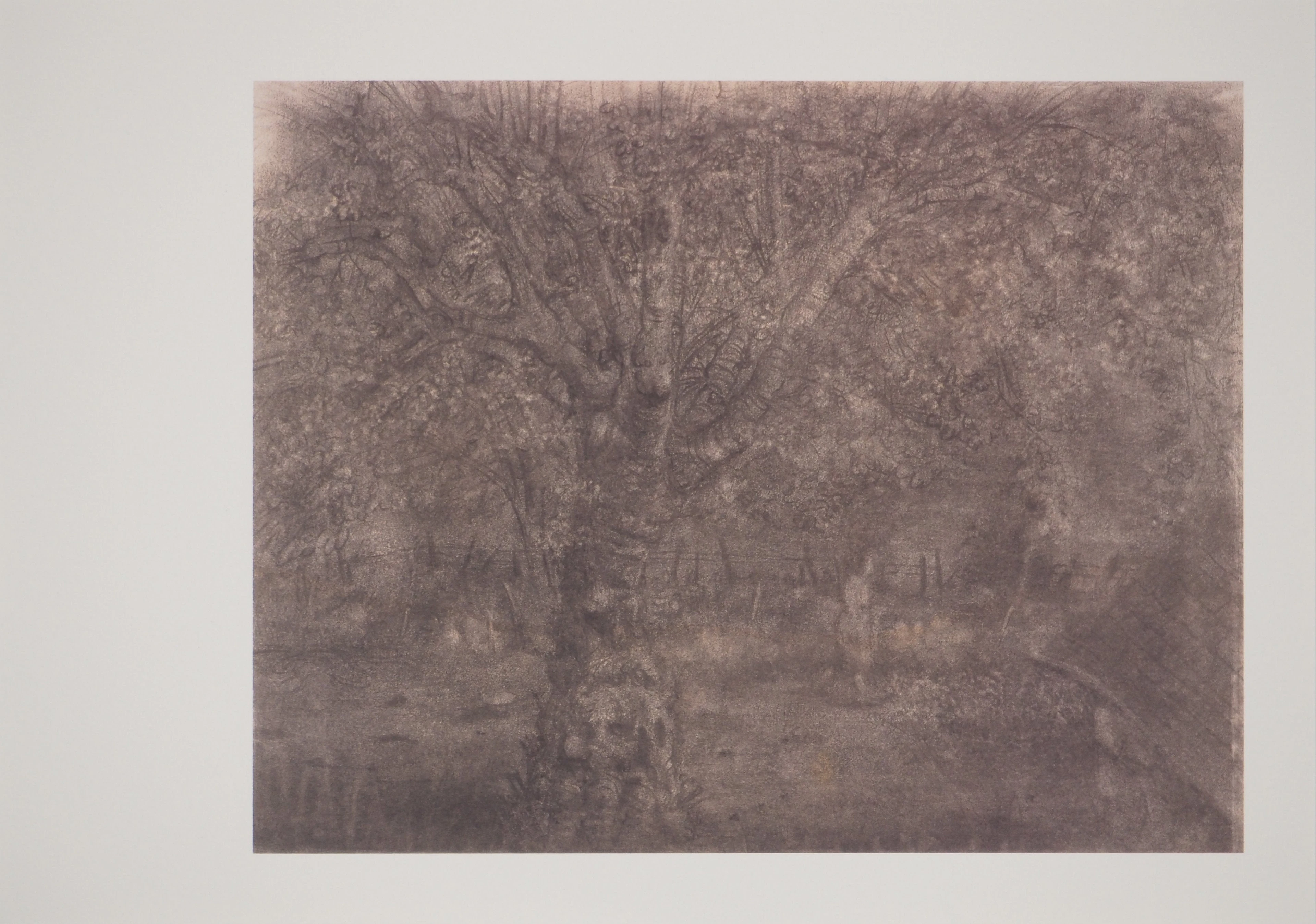 Gérard BARTHELEMY : Paysage avec petite fille, Héliogravure