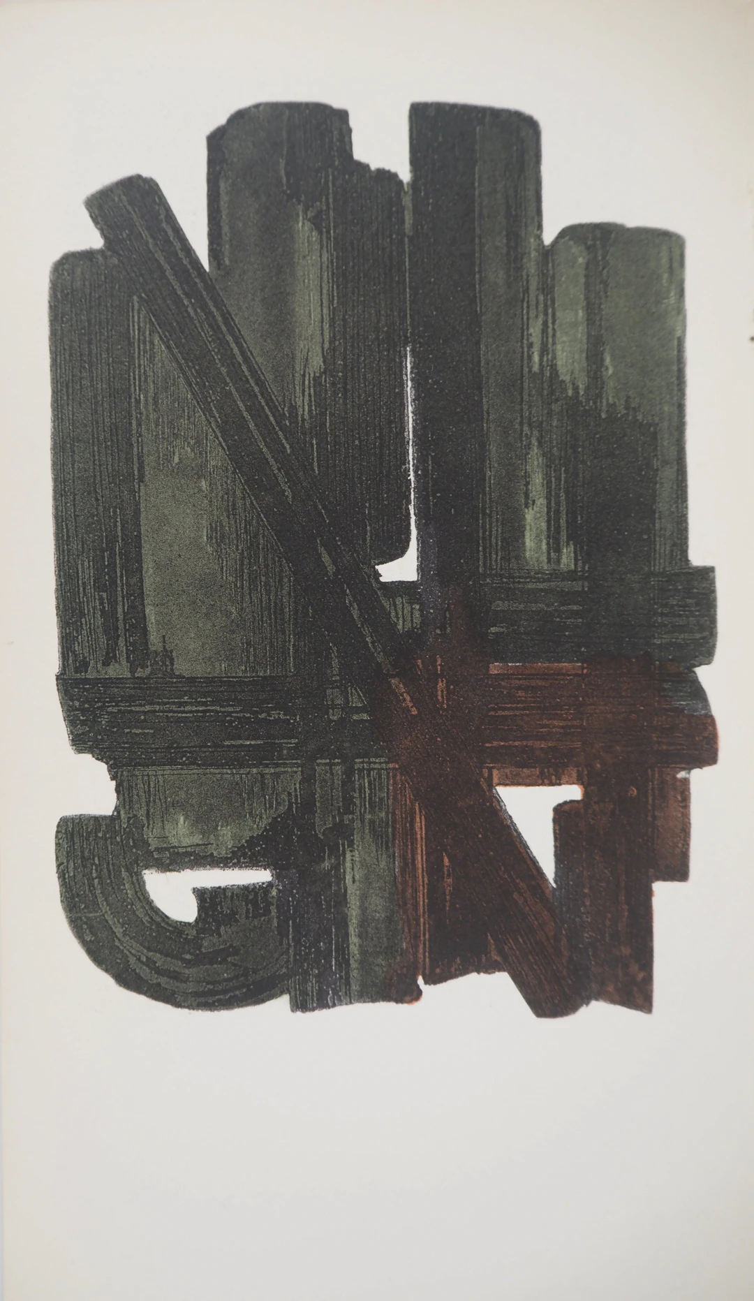 Pierre SOULAGES : Eau Forte VIII, Lithographie et pochoir