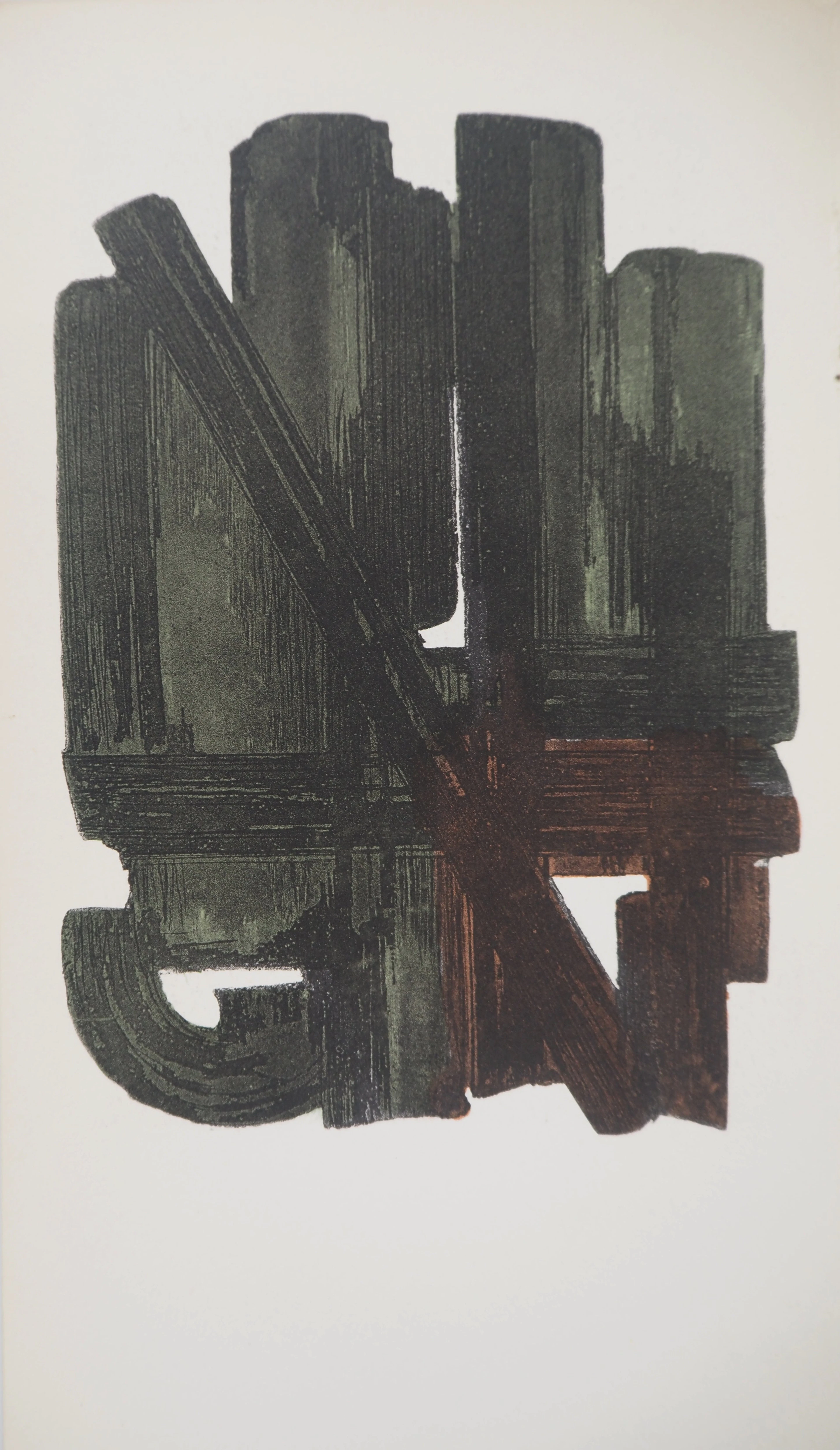 Pierre SOULAGES : Eau Forte VIII, Lithographie et pochoir