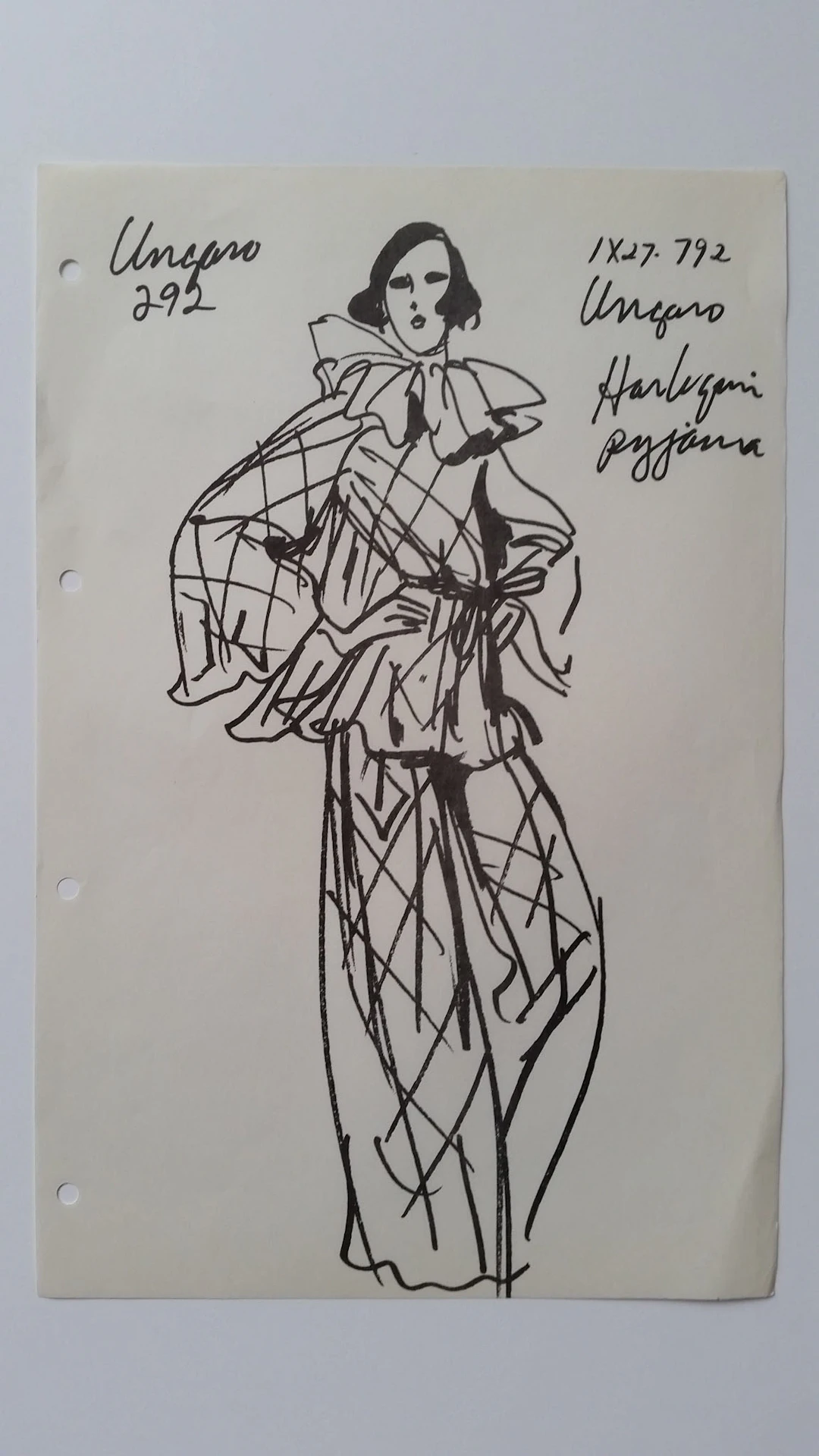 Emanuel Ungaro -Ensemble pyjama Arlequin, Croquis