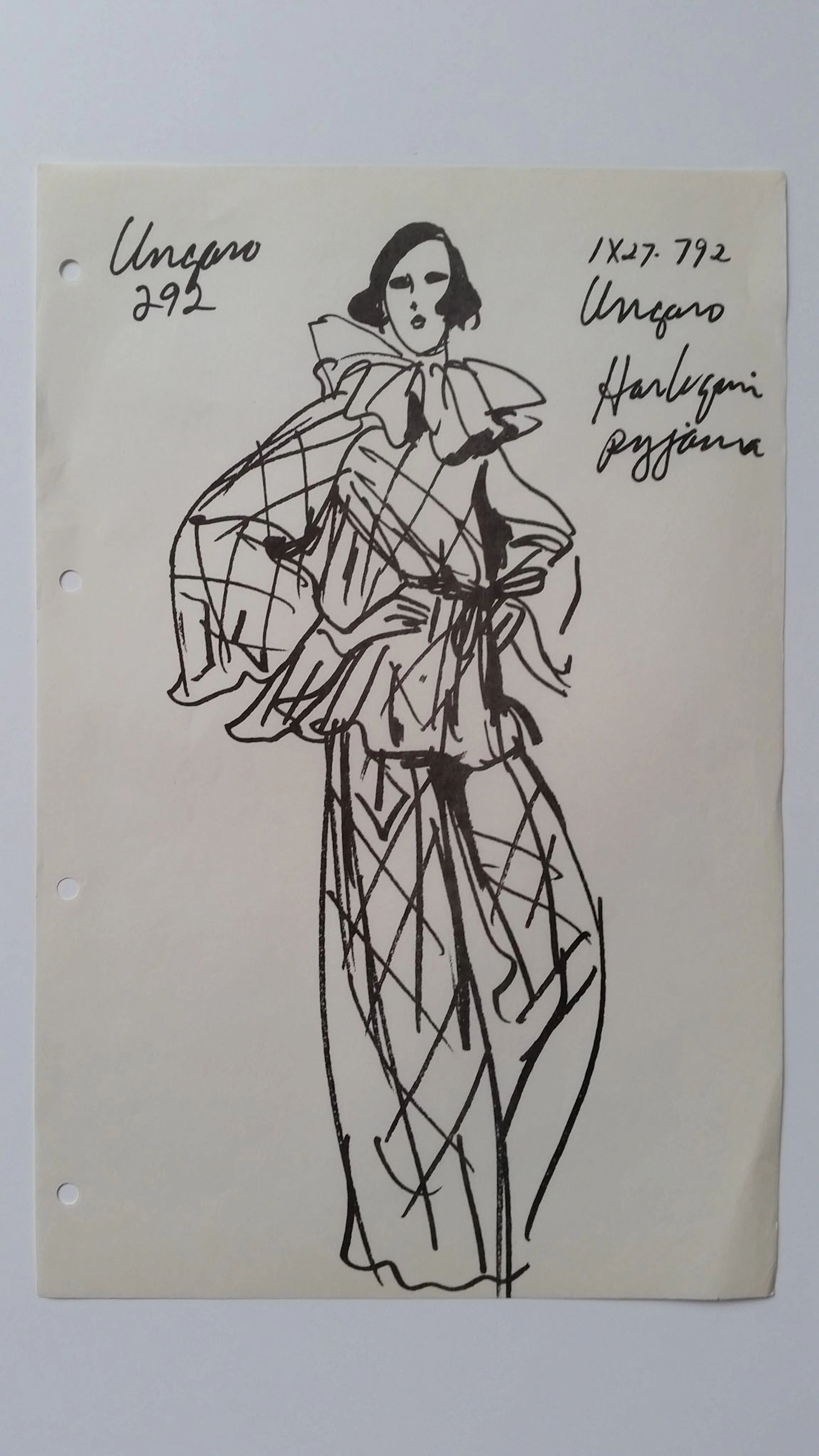 Emanuel Ungaro -Ensemble pyjama Arlequin, Croquis