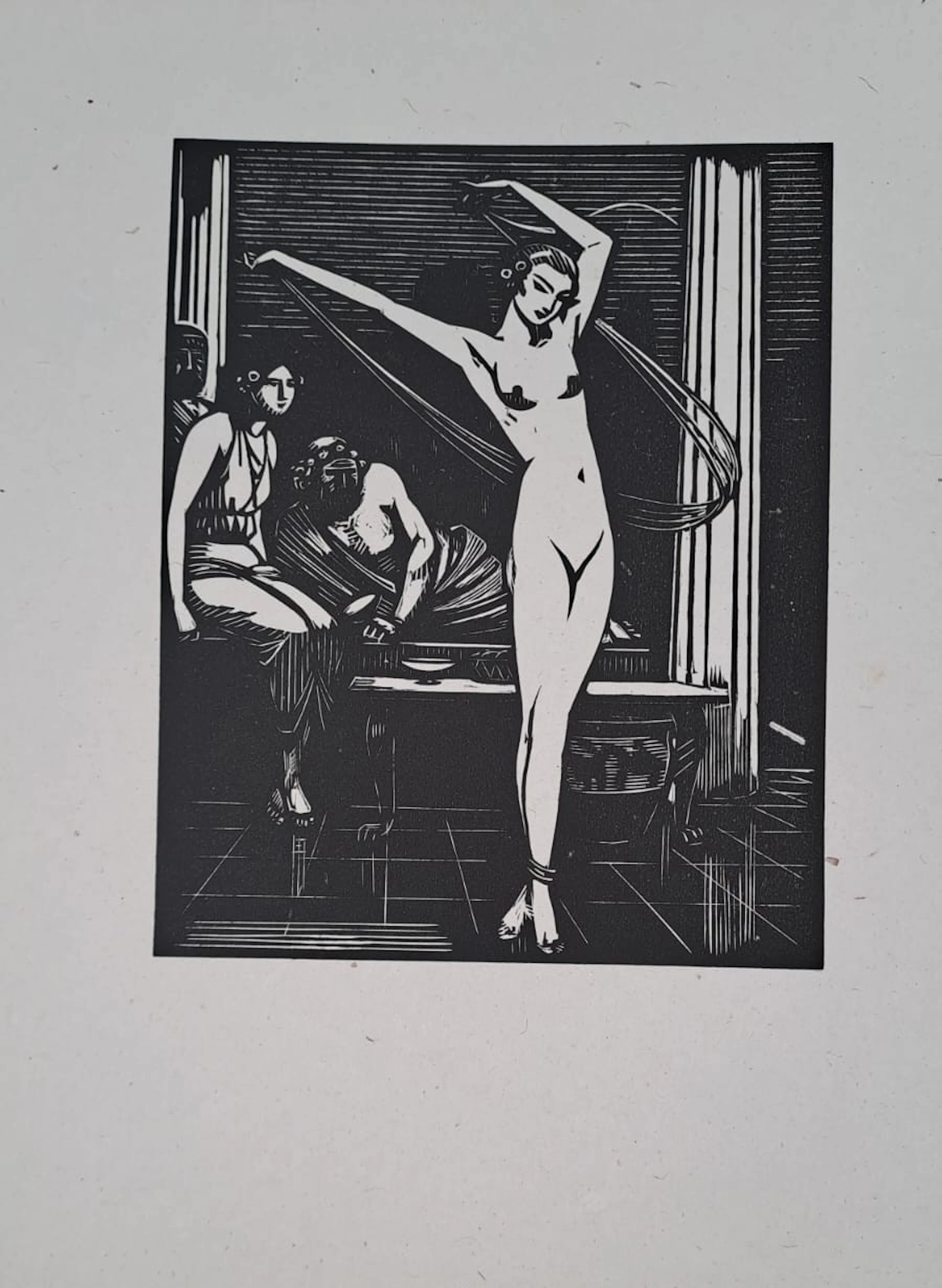 Charles-Emile Egli dit Carlègle - La danseuse aux voiles - Bois gravé