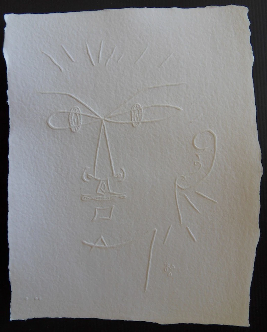 Jean COCTEAU (d’après): Visage rayonnant - Gravure signée