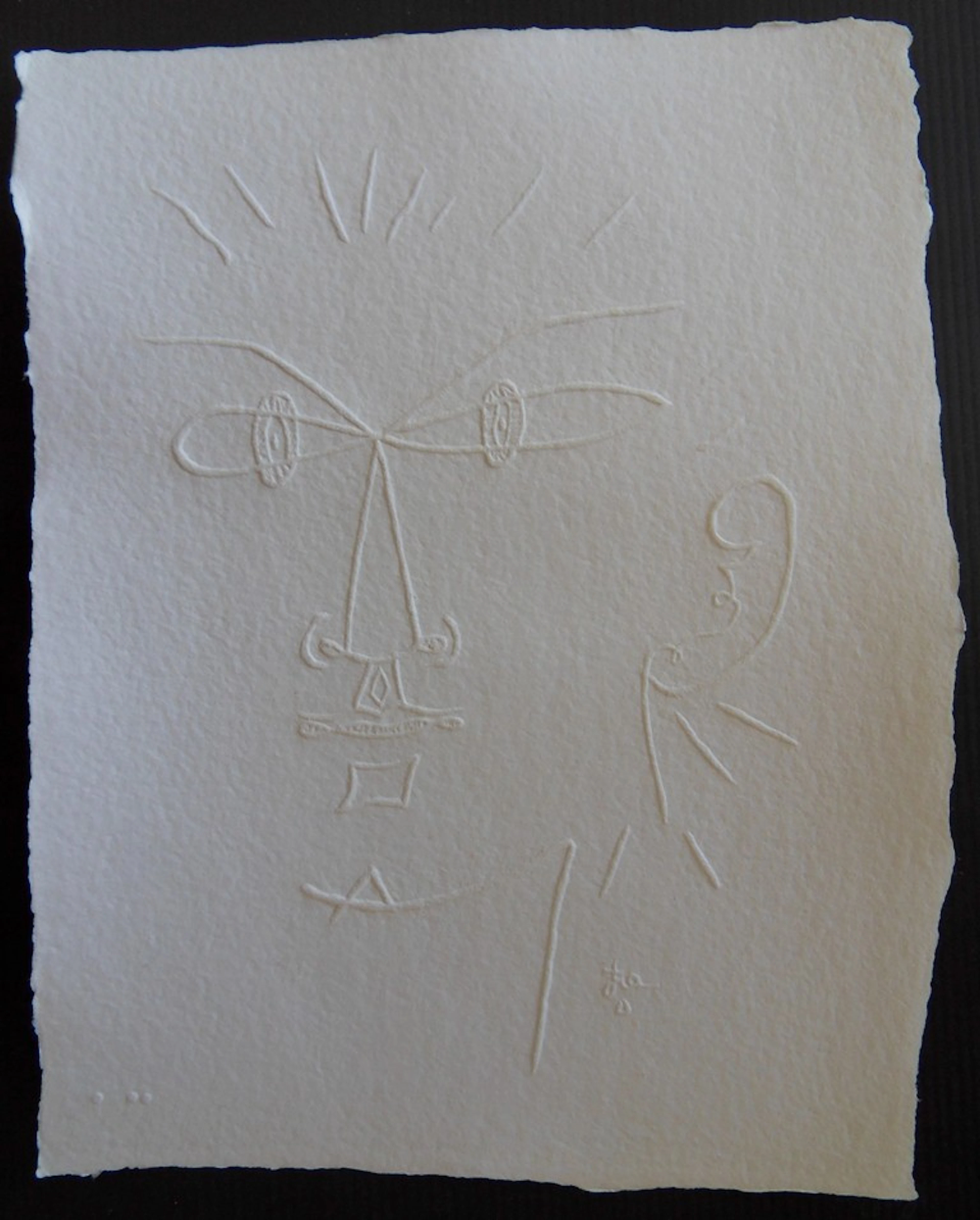 Jean COCTEAU (d’après): Visage rayonnant - Gravure signée