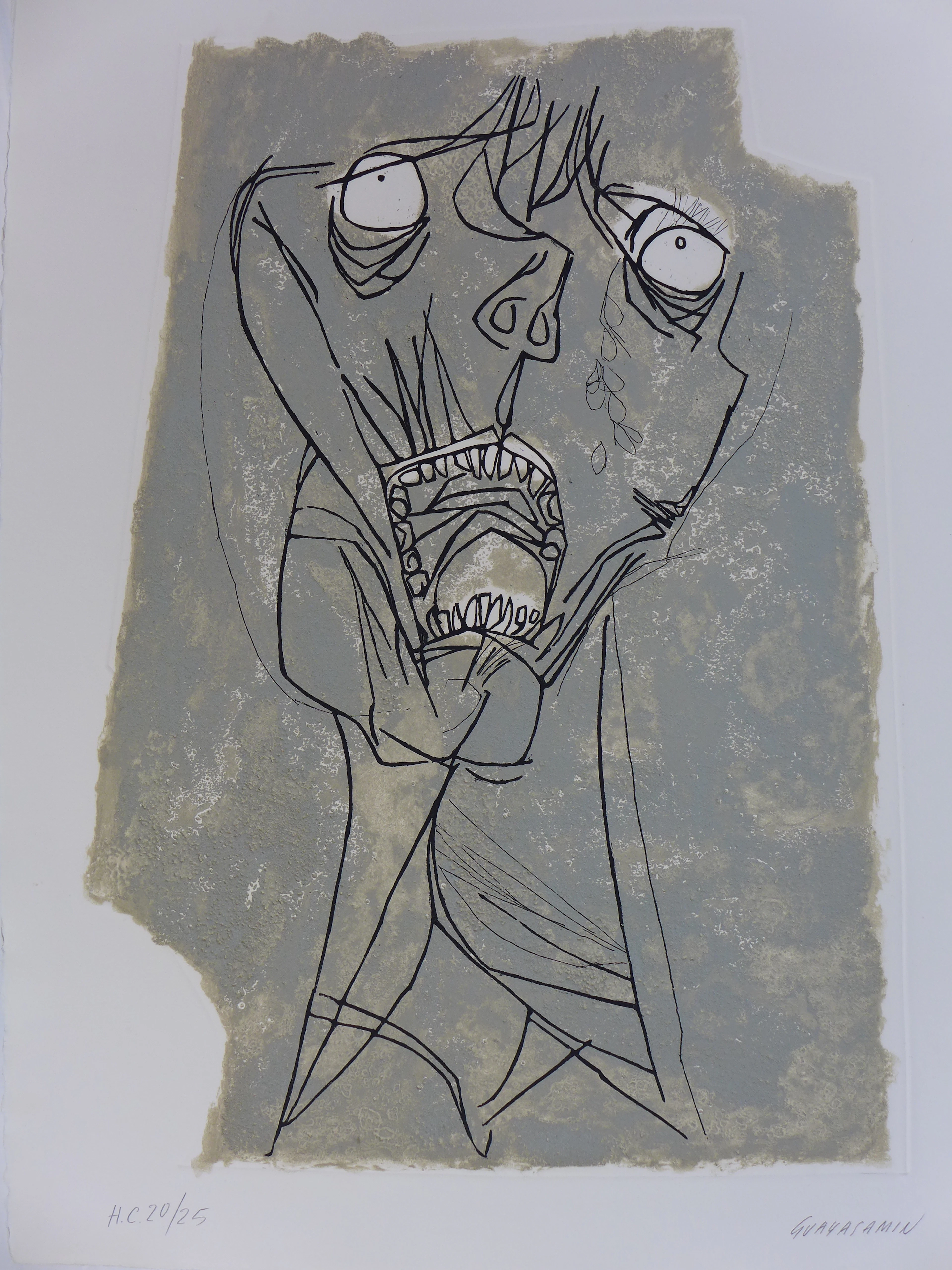Oswaldo GUAYASAMIN - El grito 1, 1973, Gravure signée