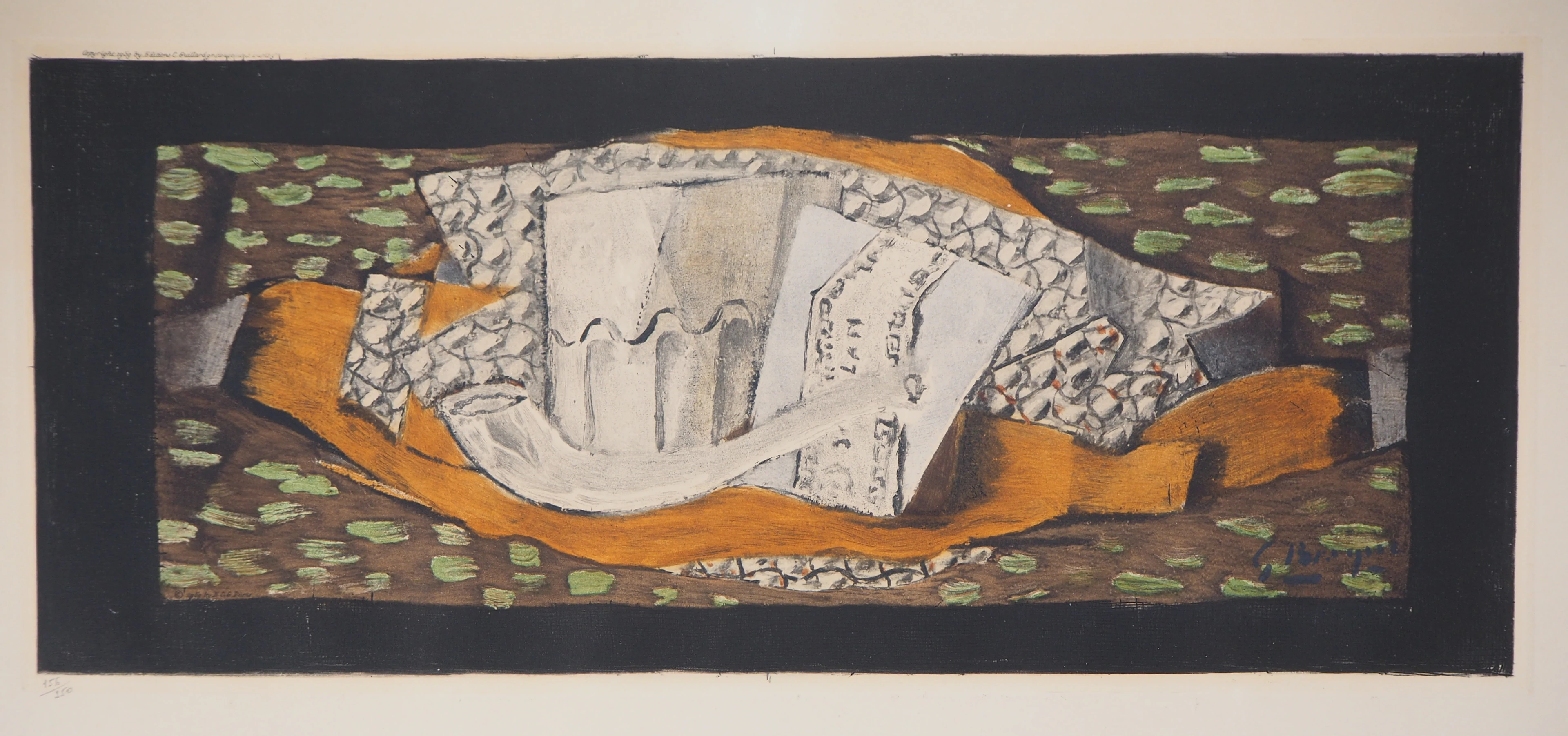 Georges BRAQUE : Nature morte à la pipe - Gravure originale, Signée