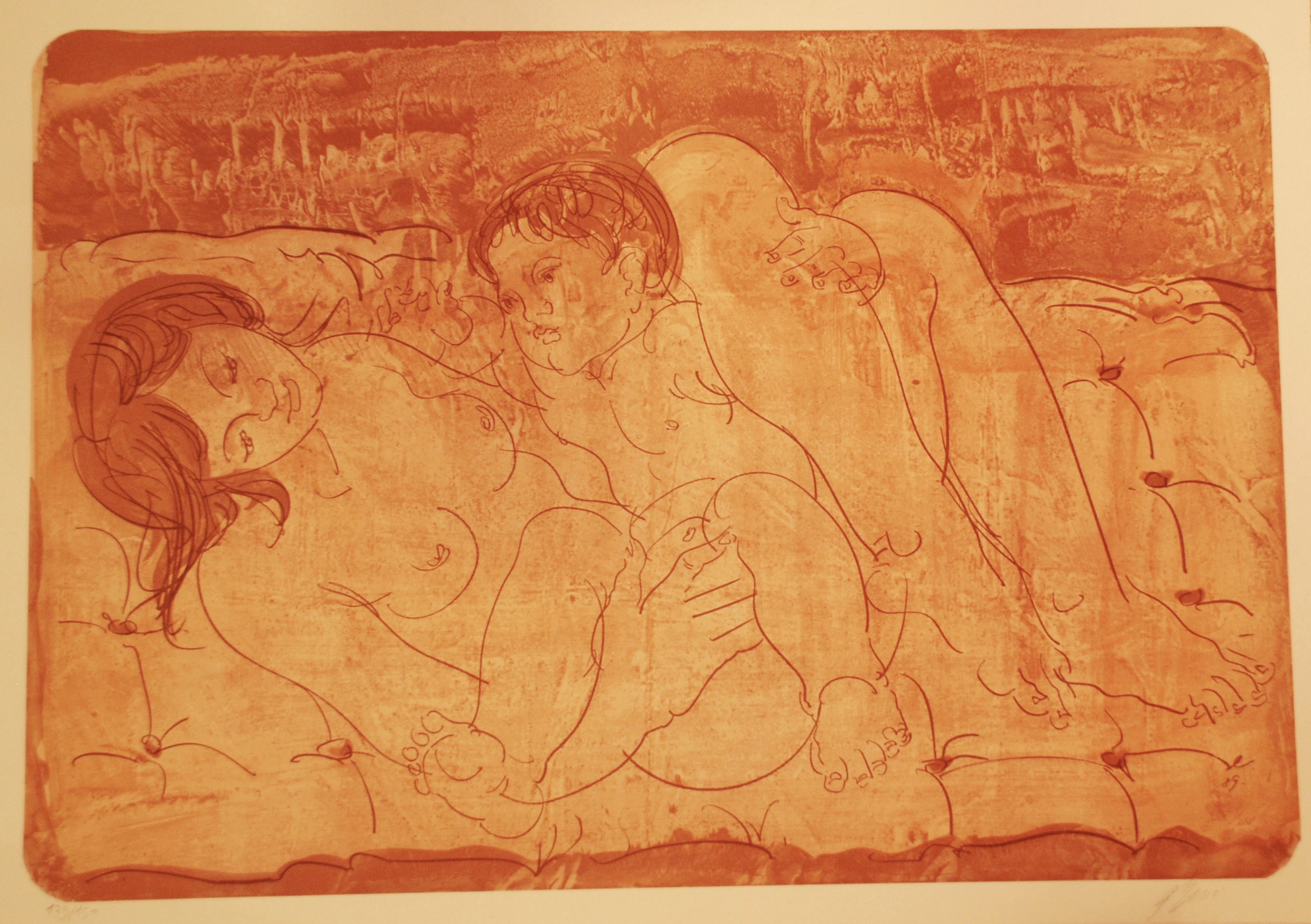 Hans ERNI - La maternité, 1970 - Lithographie originale signée au crayon