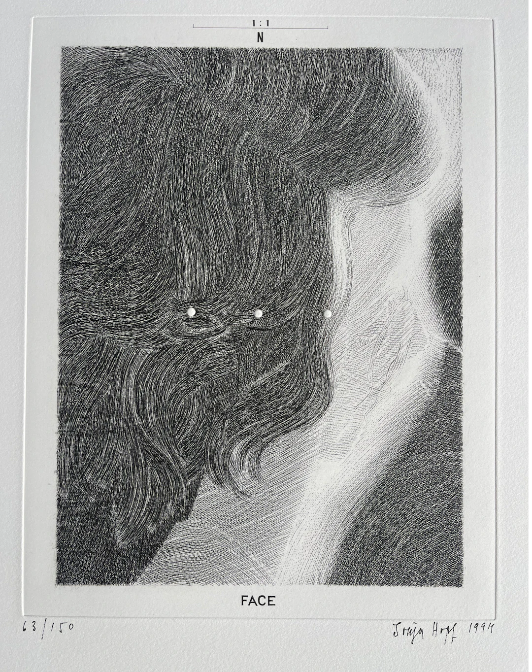 Sonja HOPF - Face, 1994 - Gravure originale numérotée & signée