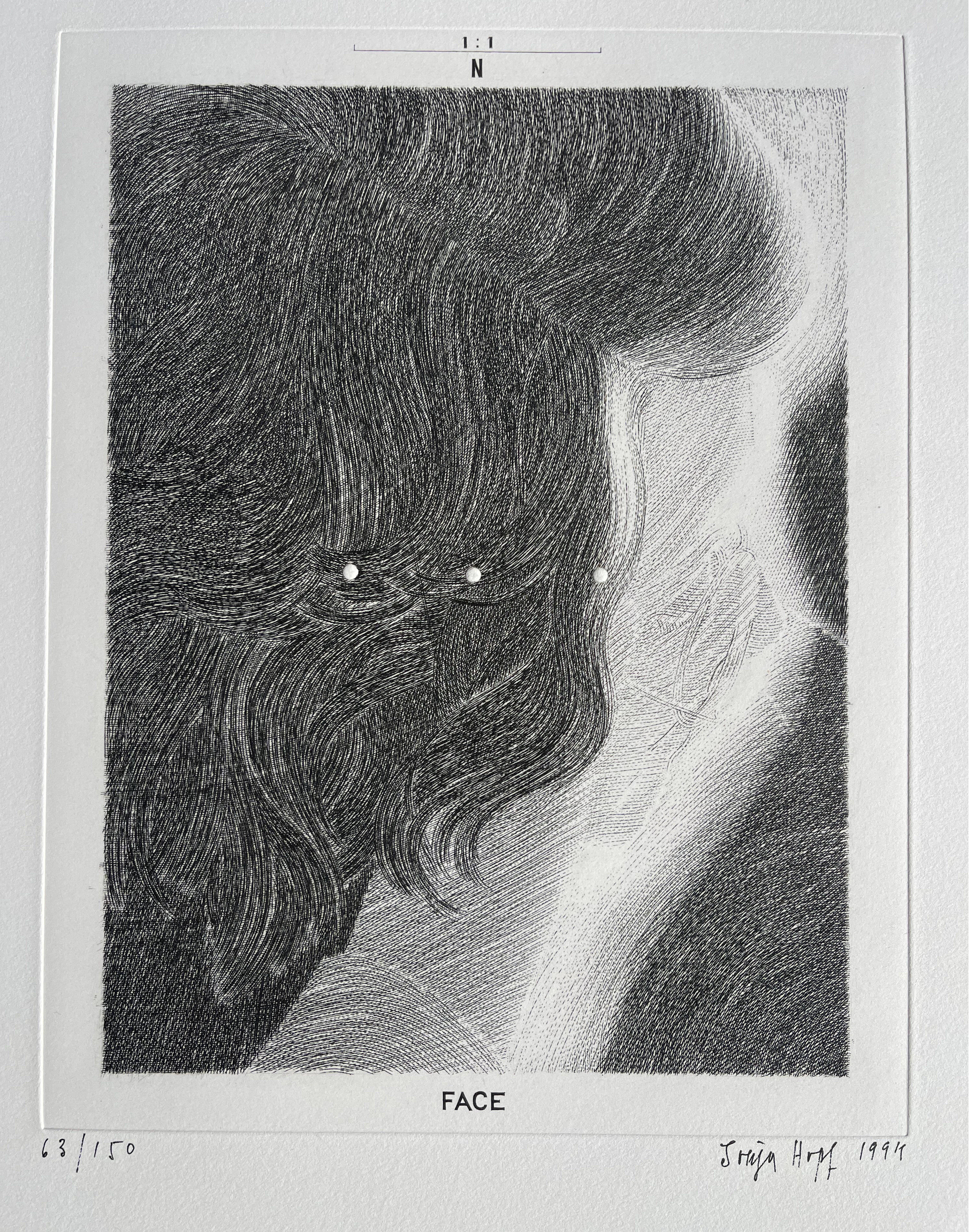 Sonja HOPF - Face, 1994 - Gravure originale numérotée & signée
