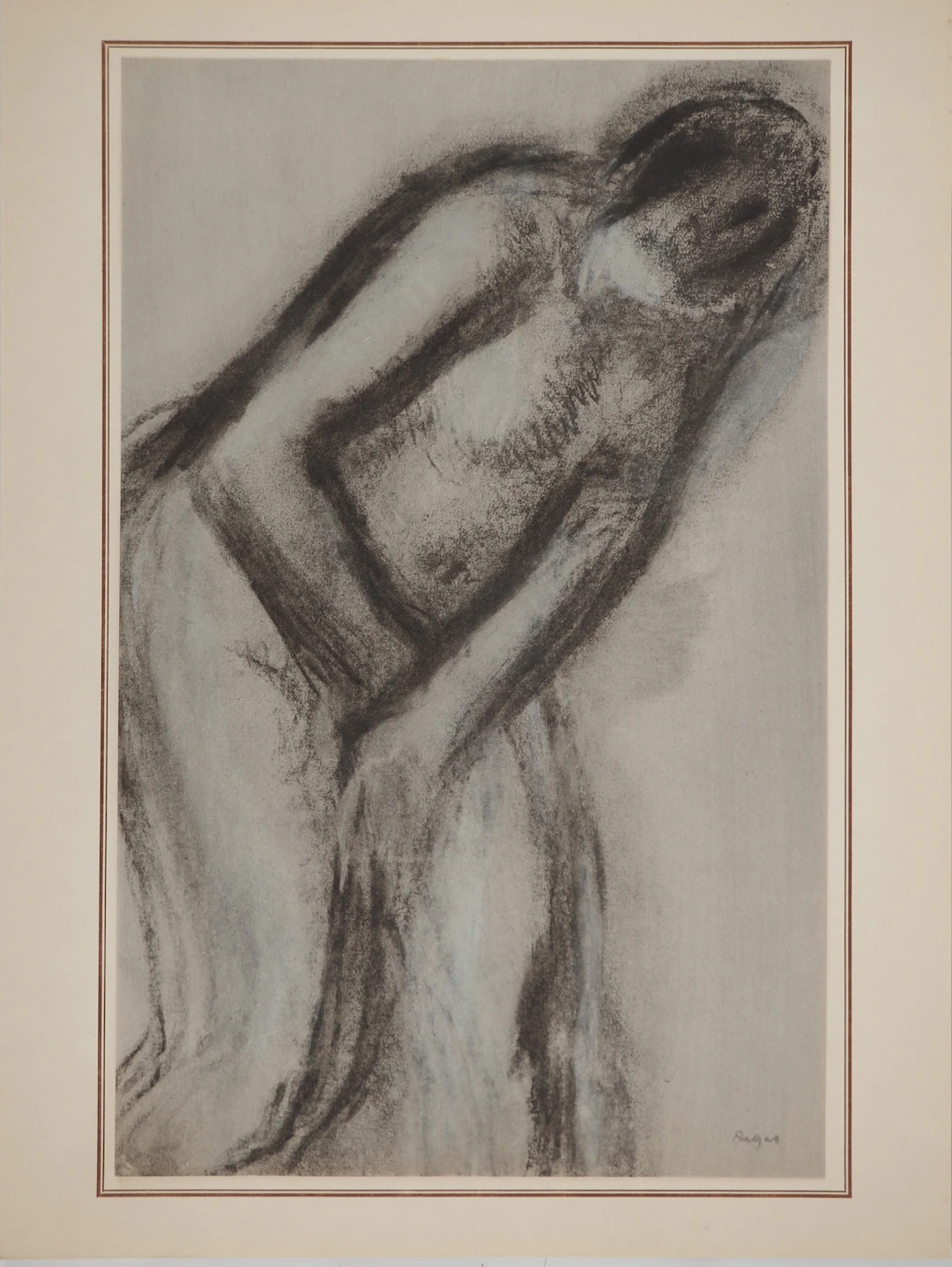 Edgar DEGAS : Femme s’essuyant, Lithographie et pochoir signée