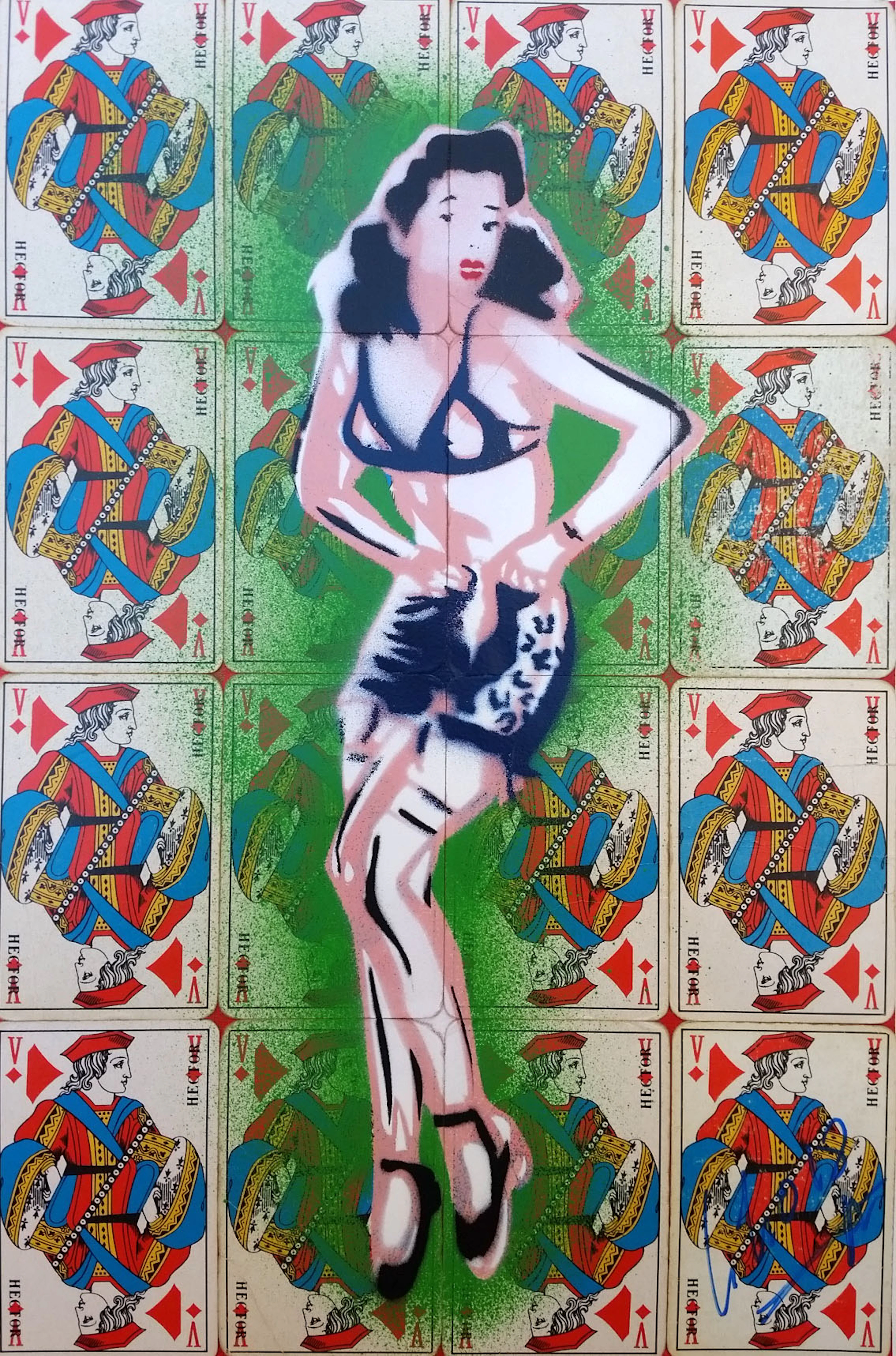 Christophe Stouvenel - Strip Poker, 2018 - Pochoir signé