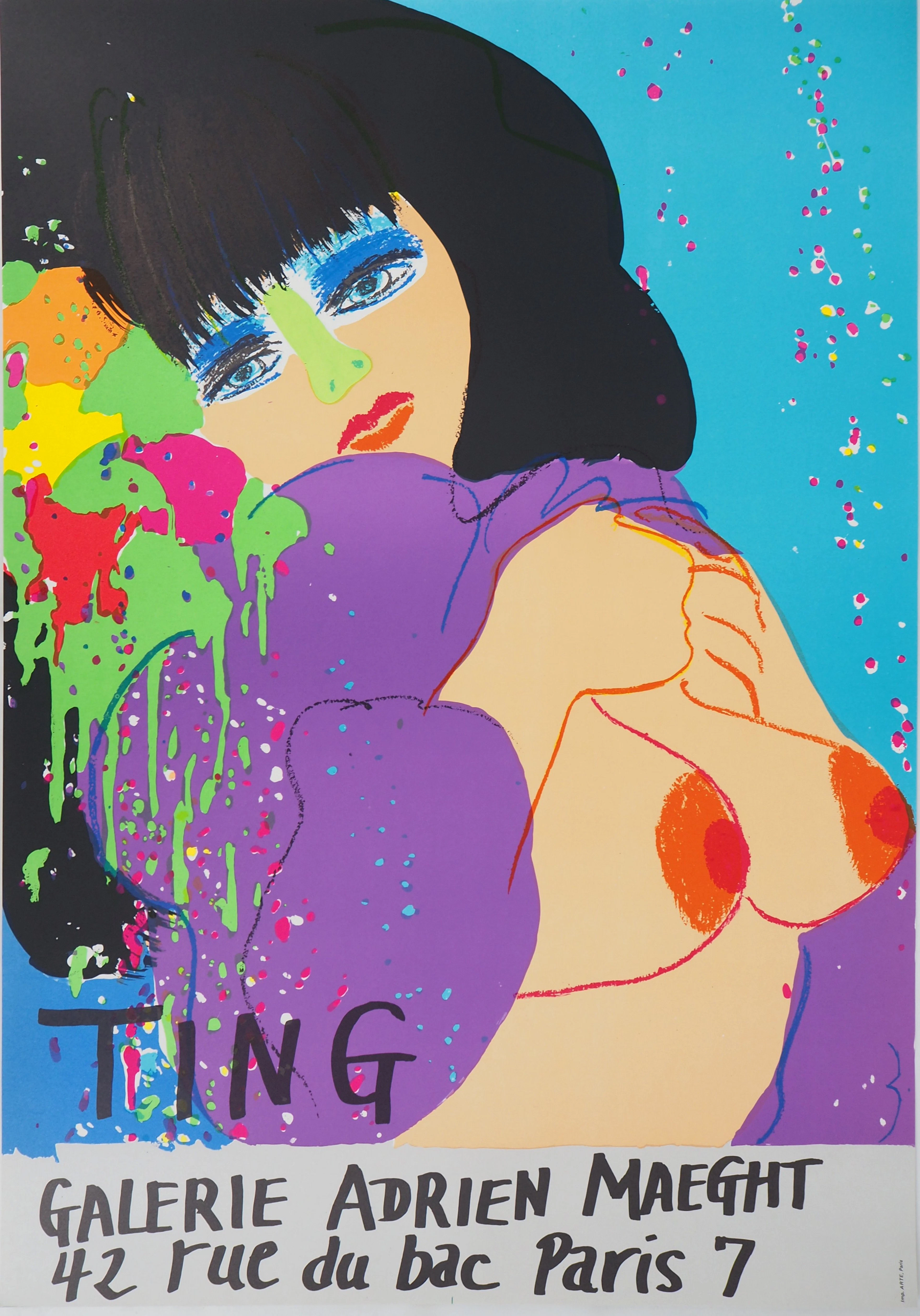 Walasse TING : Bleue, Moment intime - Lithographie originale signée