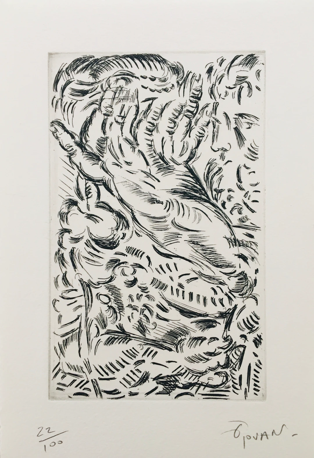 François ROUAN - La figure du rond, 1992 - Eau-forte originale signée au crayon