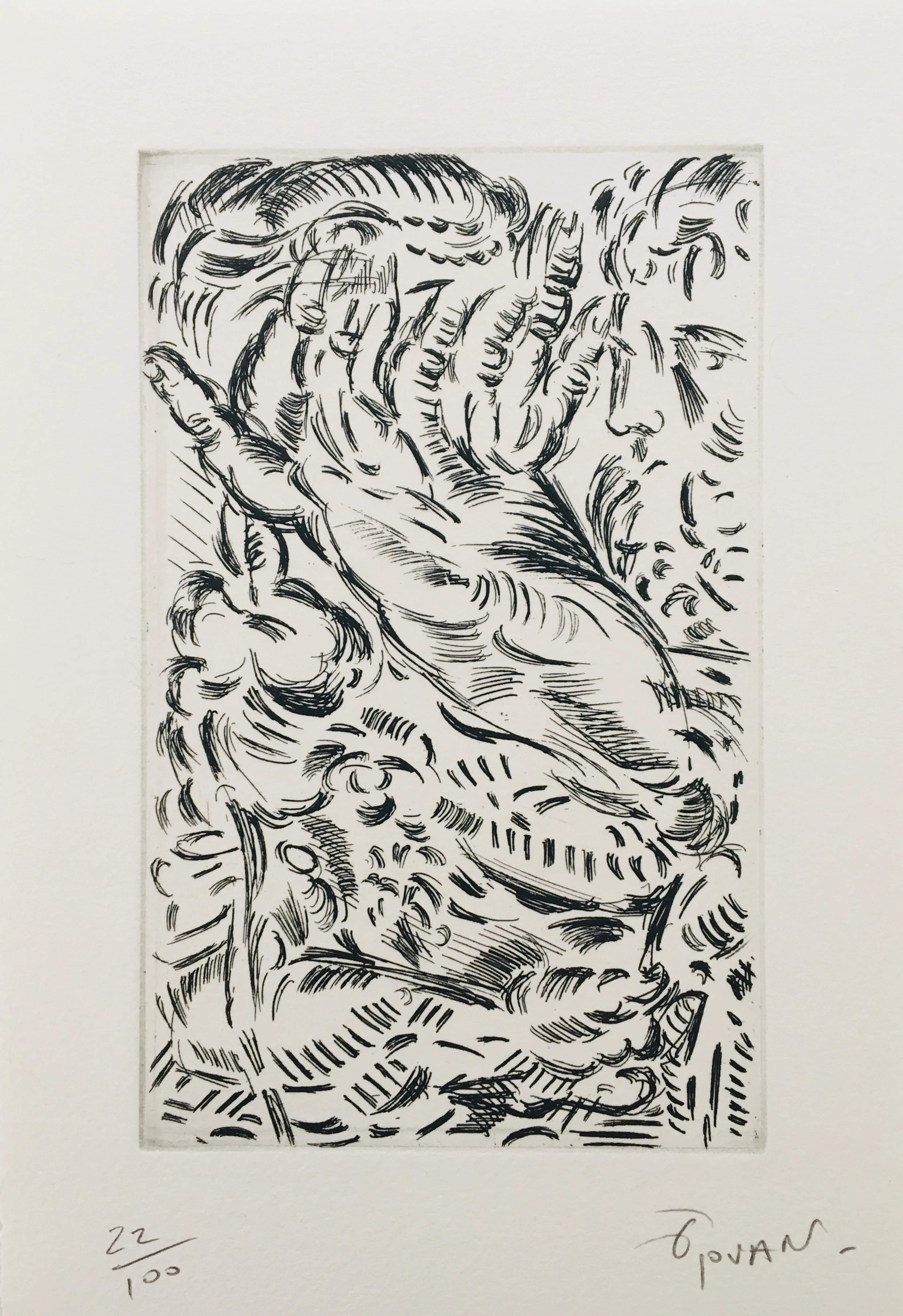 François ROUAN - La figure du rond, 1992 - Eau-forte originale signée au crayon