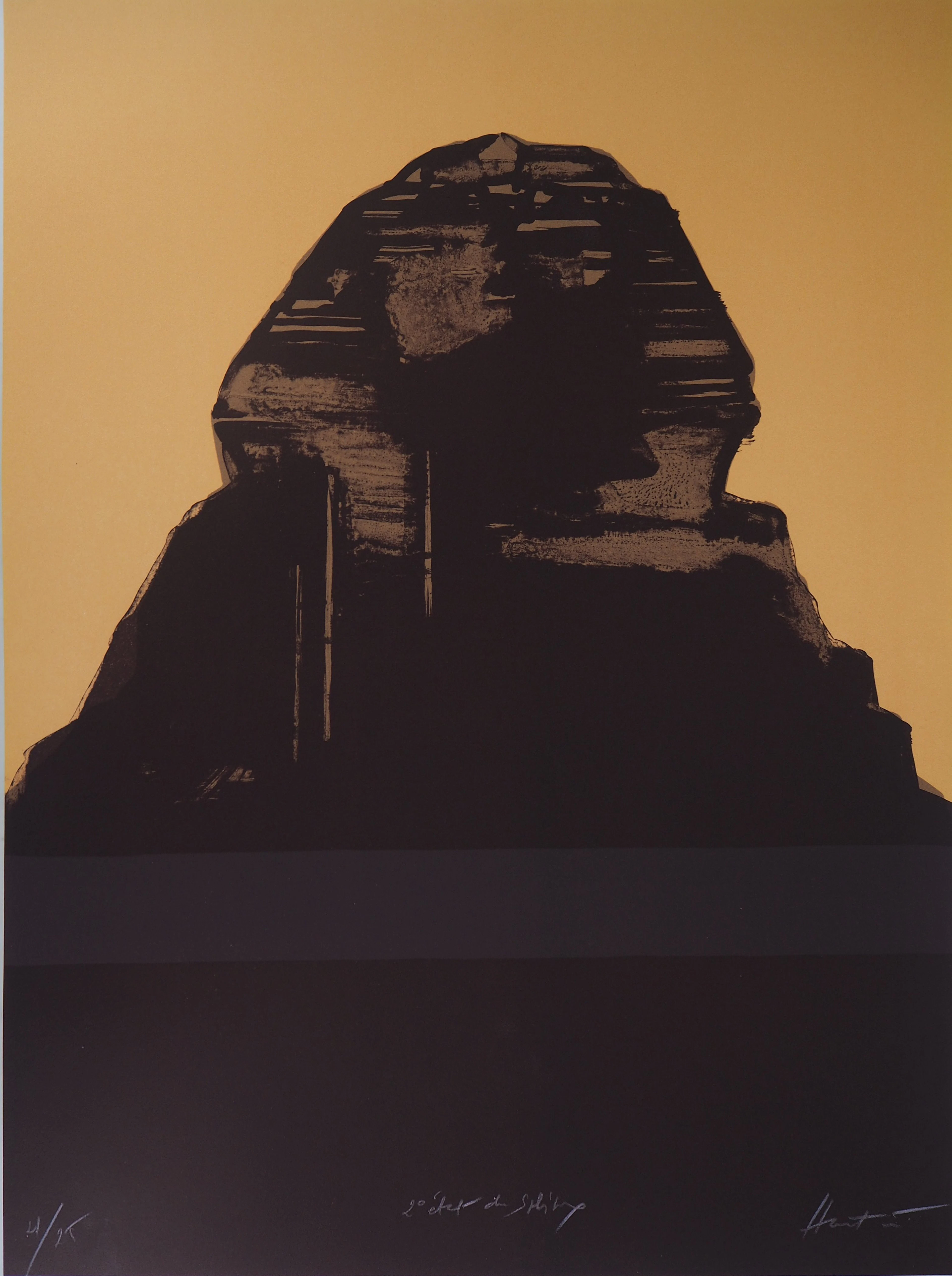 Claude HASTAIRE : Egypte, le Sphinx jaune - Lithographie originale