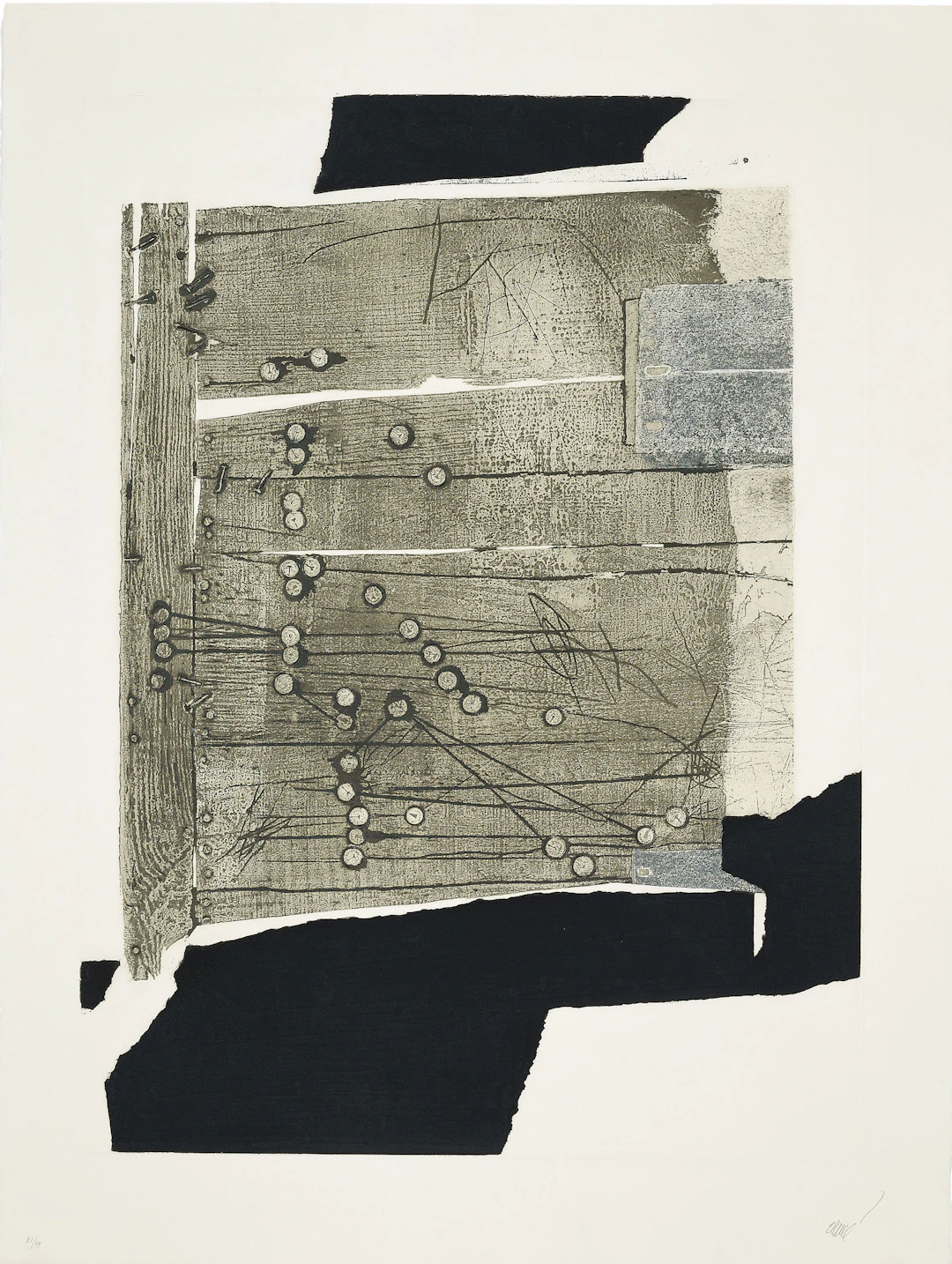 Antoni CLAVE - Xinxetes sobre fusta, 1989, Gravure originale, Signée