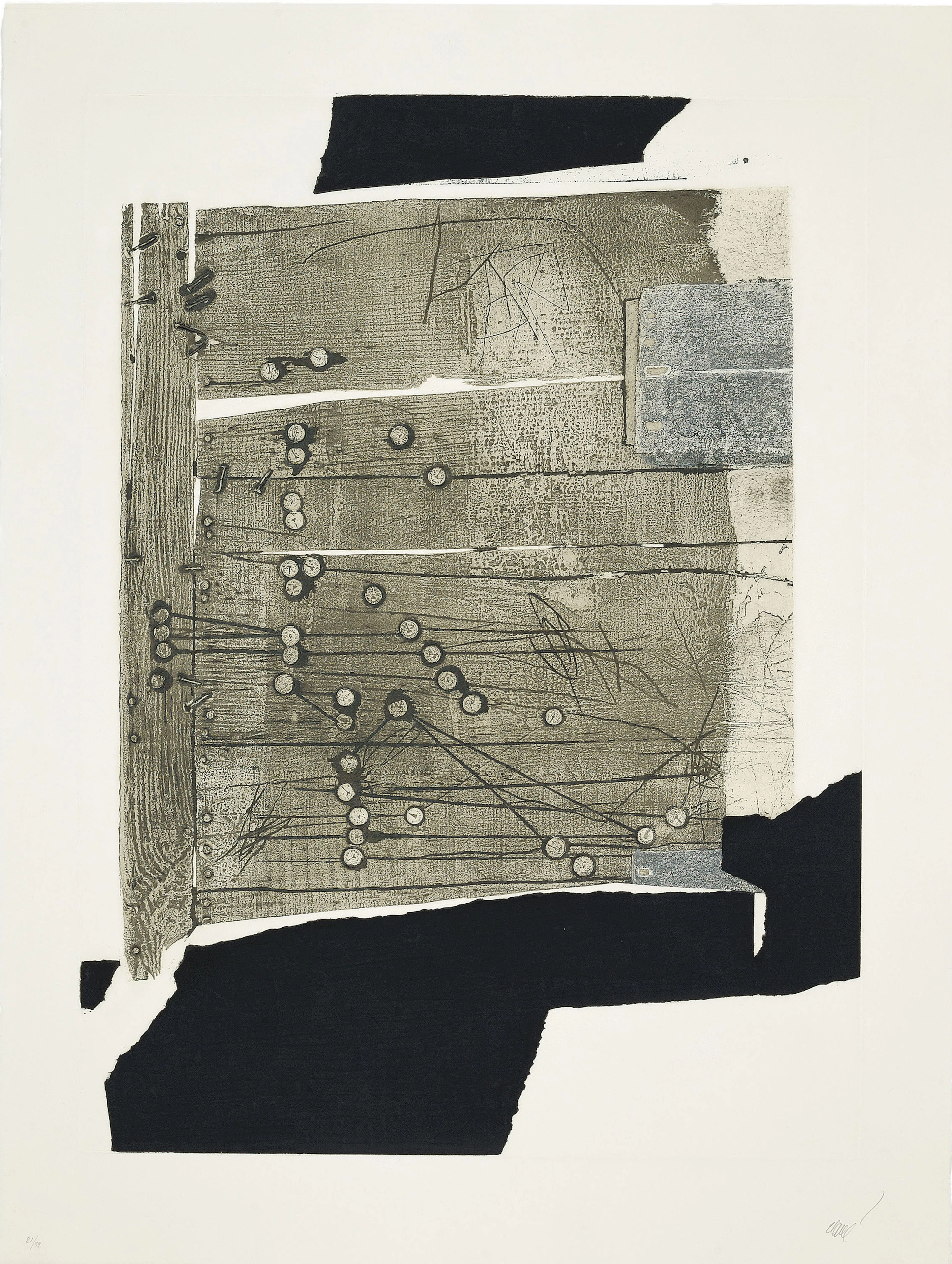 Antoni CLAVE - Xinxetes sobre fusta, 1989, Gravure originale, Signée